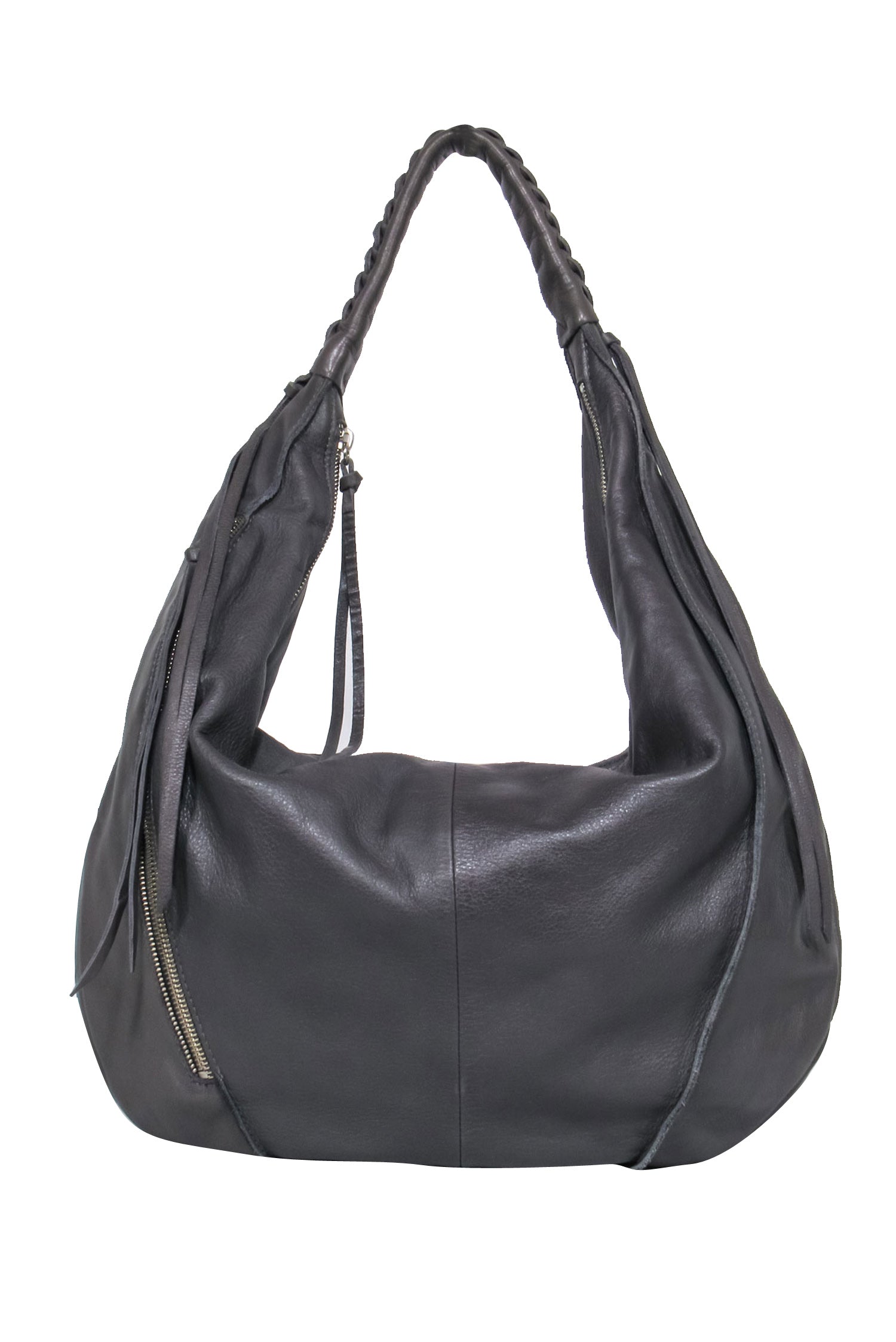 Christopher Kon - Luxury Grey Slouchy Leather Tote Bag for Vacations