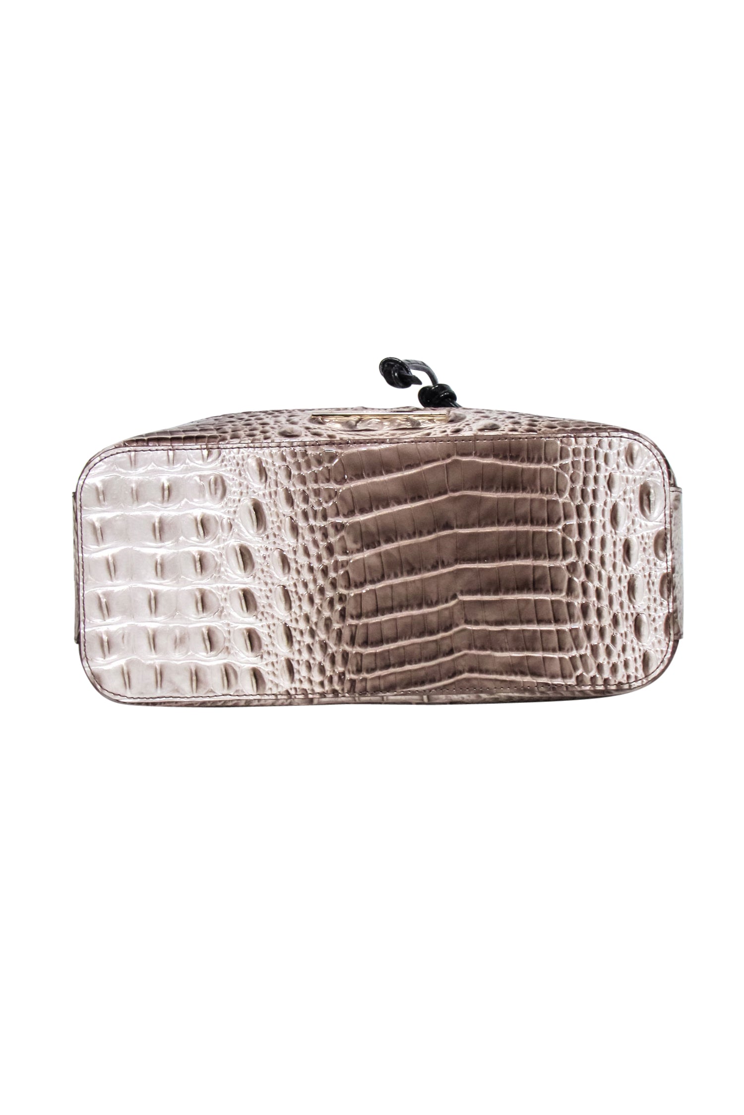 Brahmin - Stunning Beige & Black Reptile Textured Large Bucket Bag