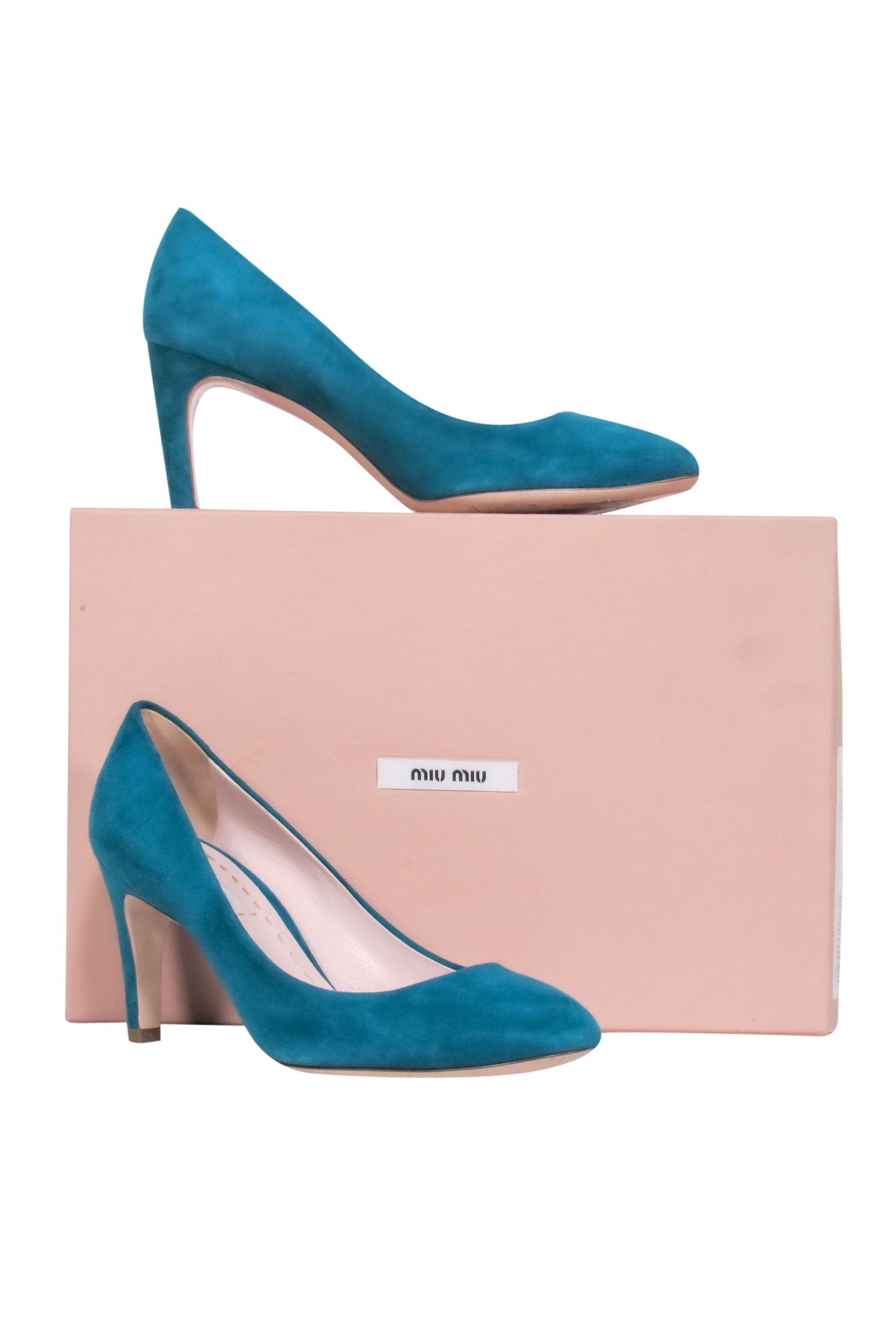 Miu Miu Teal Suede Pumps - Size 7 - A Fashion Statement