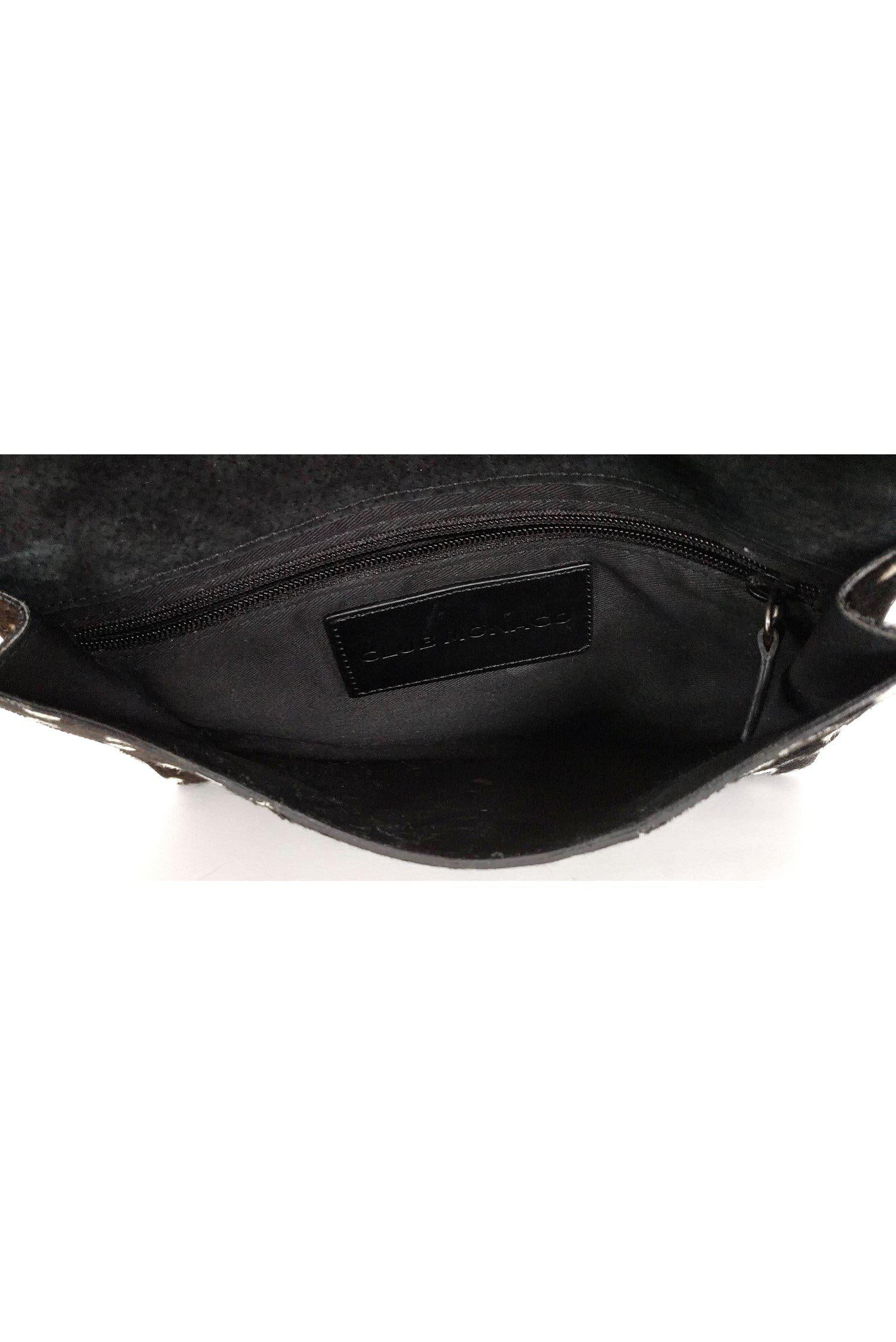 Club Monaco's Stunning Black/Brown Calf Hair Dotted Clutch - A Must - Have!