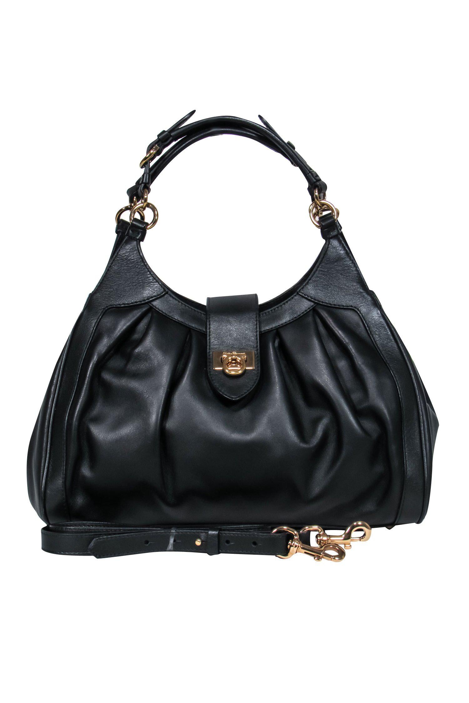 Ferragamo - Stunning Black Leather Convertible Shoulder Bag