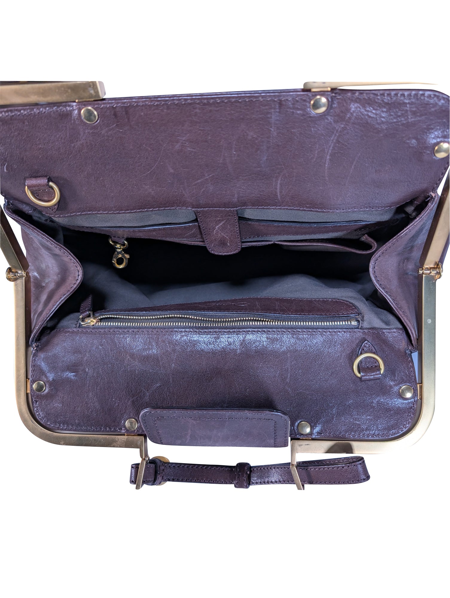 Oscar de la Renta - Exquisite Brown Leather Large Handbag