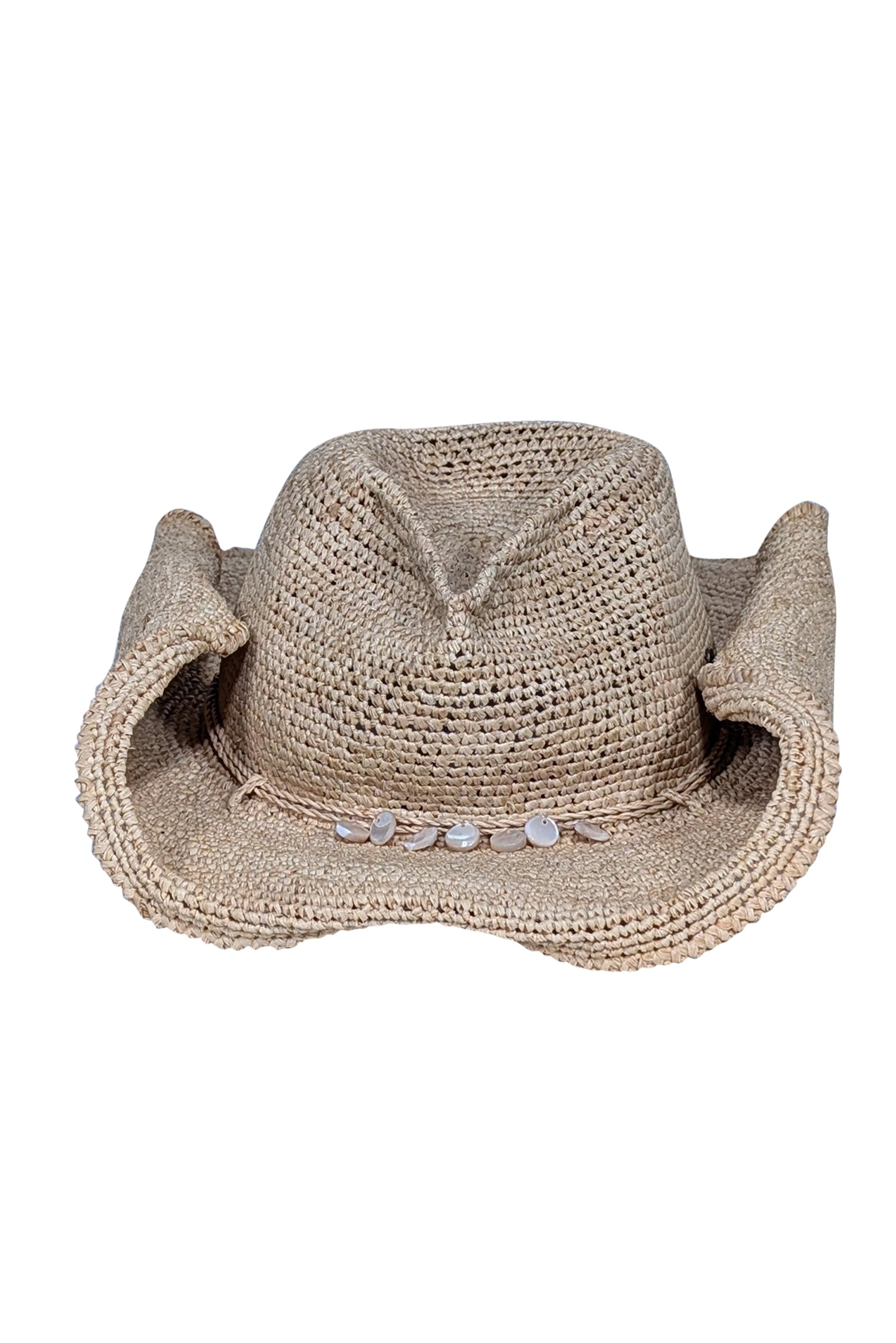Helen Kaminski - Stunning Beige Woven Raffia Hat with Tie Trim