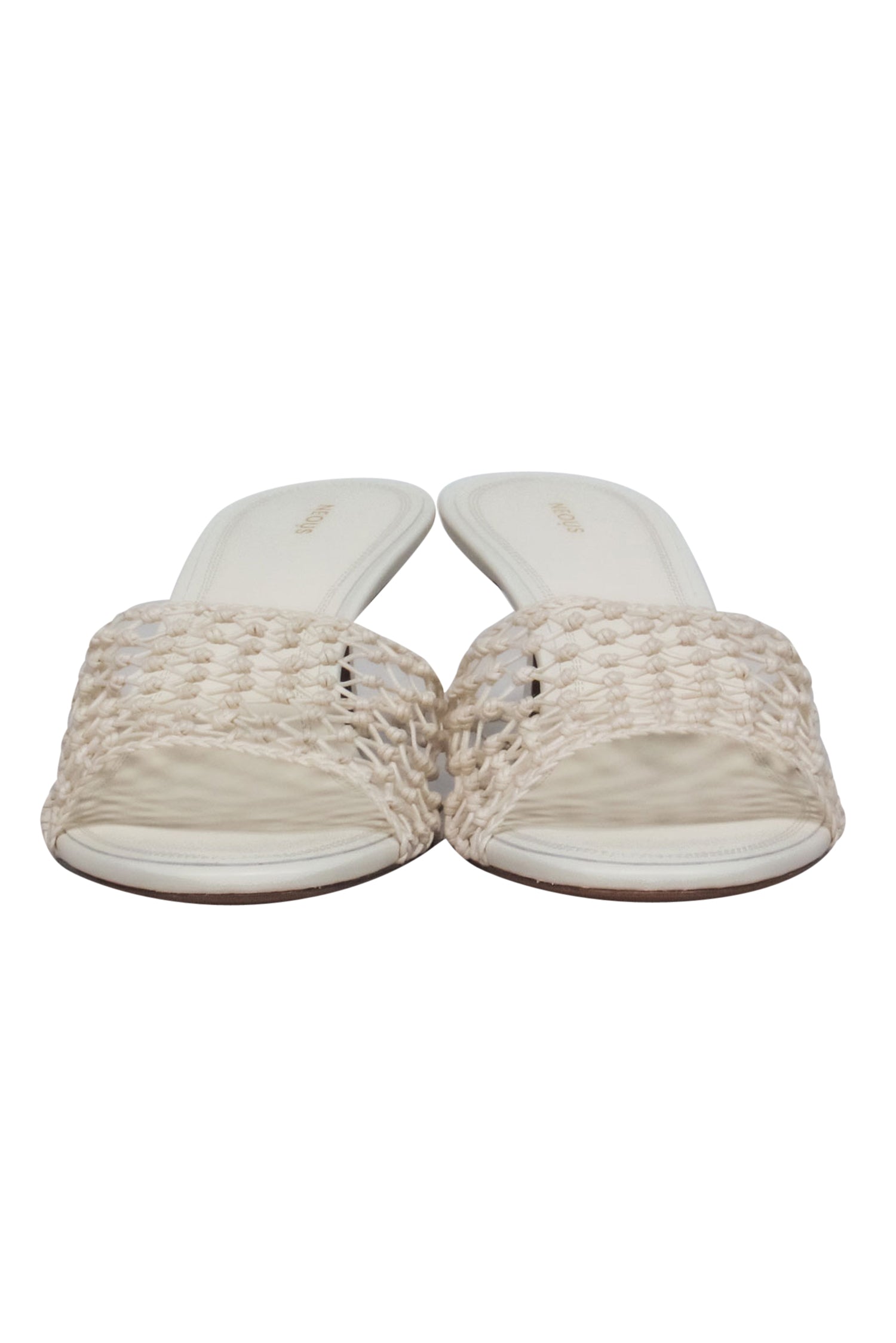 Neous Cream Woven Mule Heels - Size 8.5