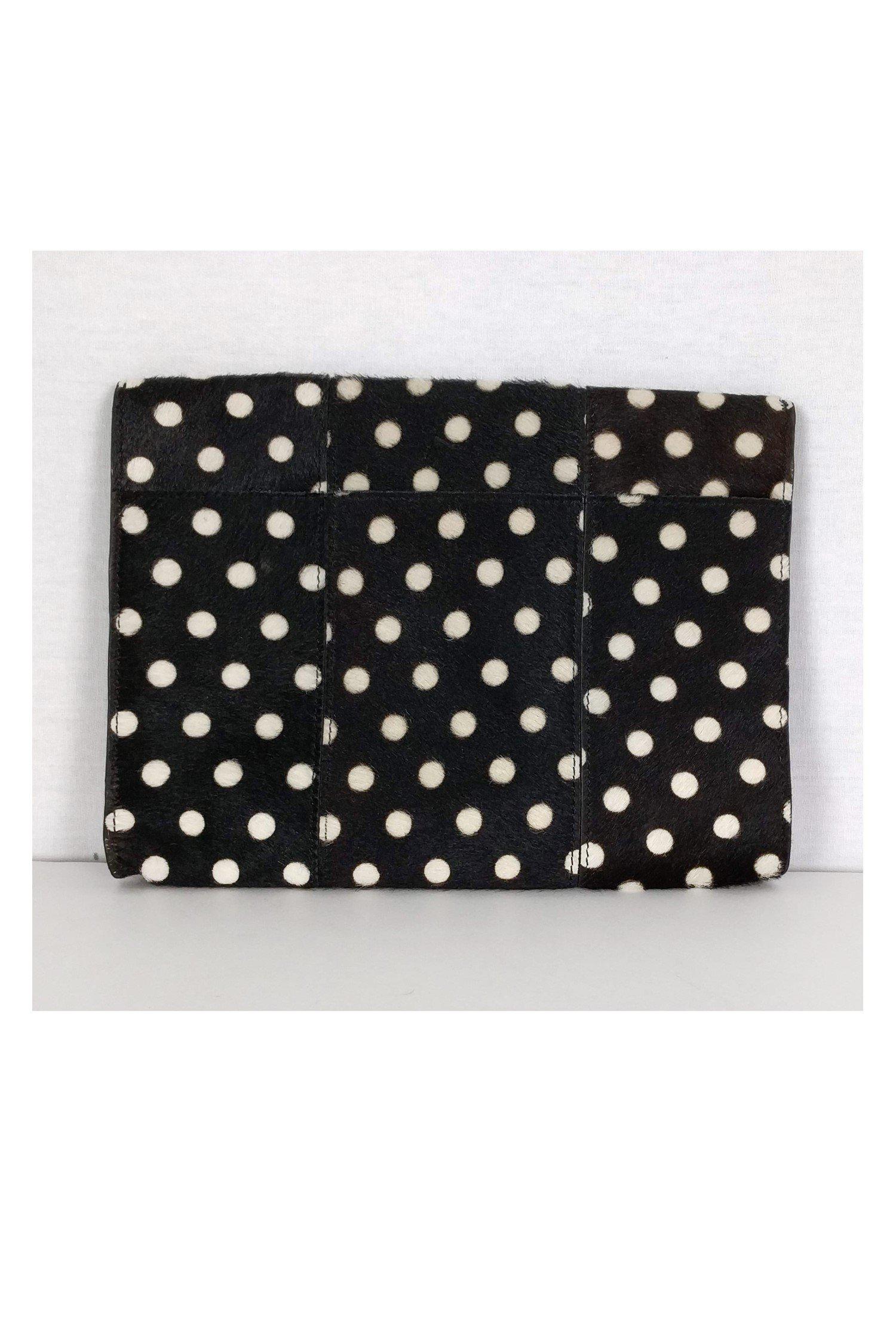 Club Monaco's Stunning Black/Brown Calf Hair Dotted Clutch - A Must - Have!