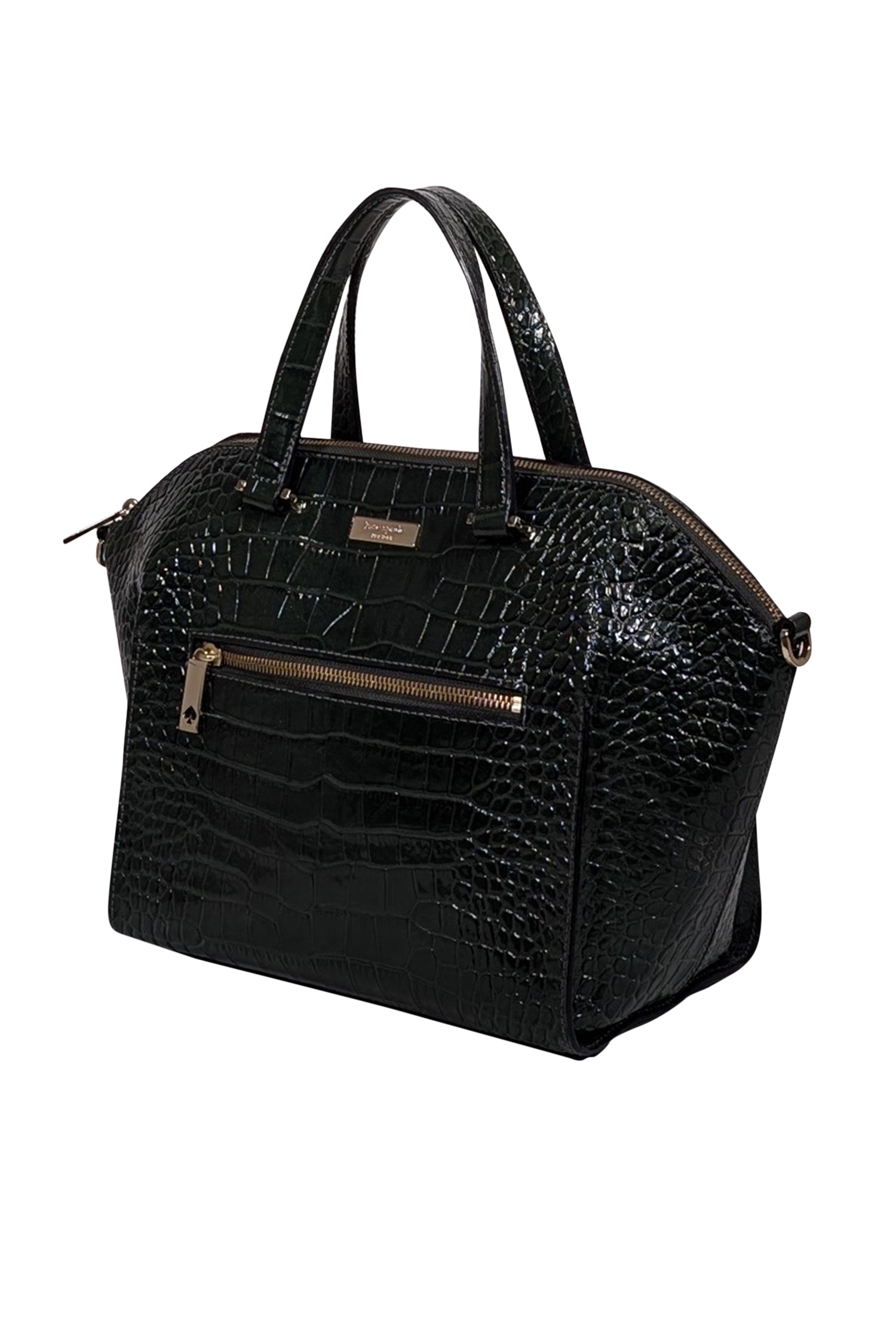 Kate Spade's Stunning Dark Green Croc-Embossed Patent Leather Handbag