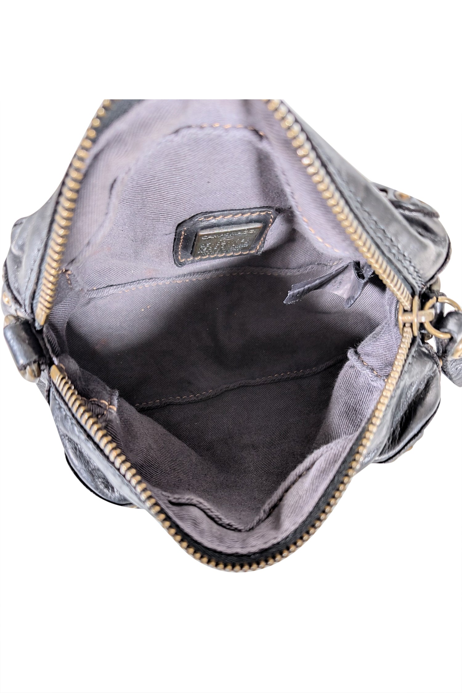 Campomaggi - Edgy Black Leather Studded Crossbody Bag