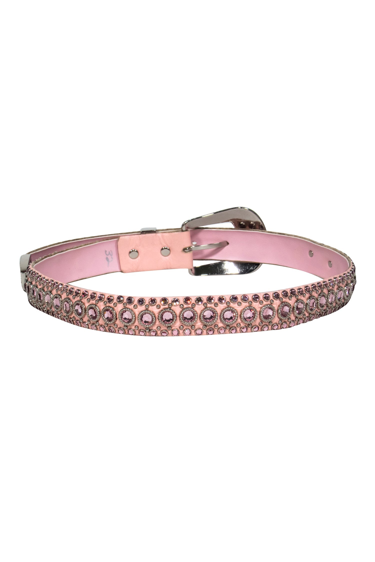 Kippys Pink Leather Rhinestone Belt - Size 32: Sparkle in Style!