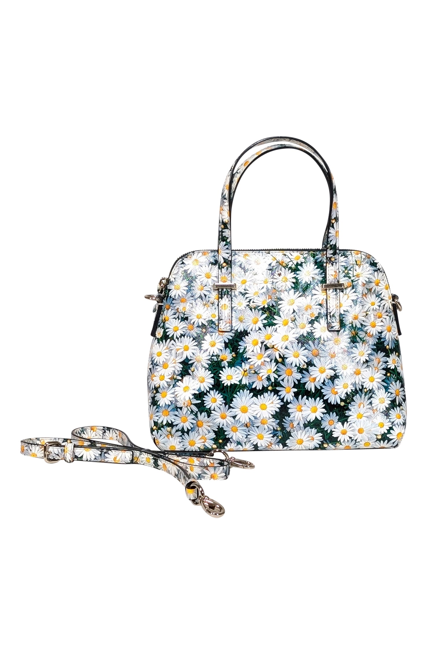 Kate Spade Summer Daisy Print Crossbody Bag in Black, Green & Yellow