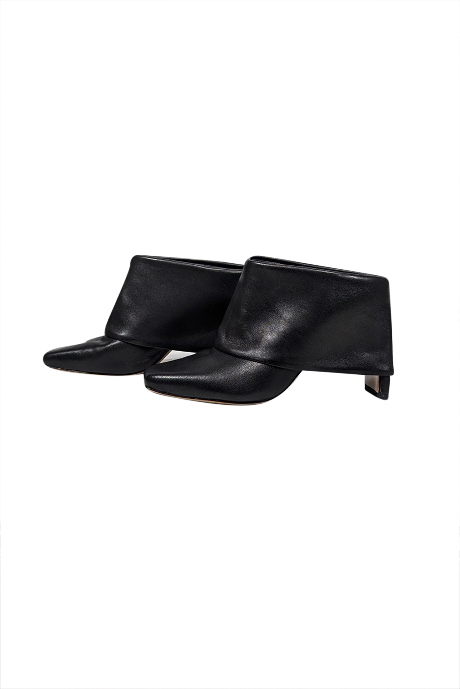 Jonathan Simkhai - Chic Black Leather Square Toe Faux Bootie Mule in Size 6