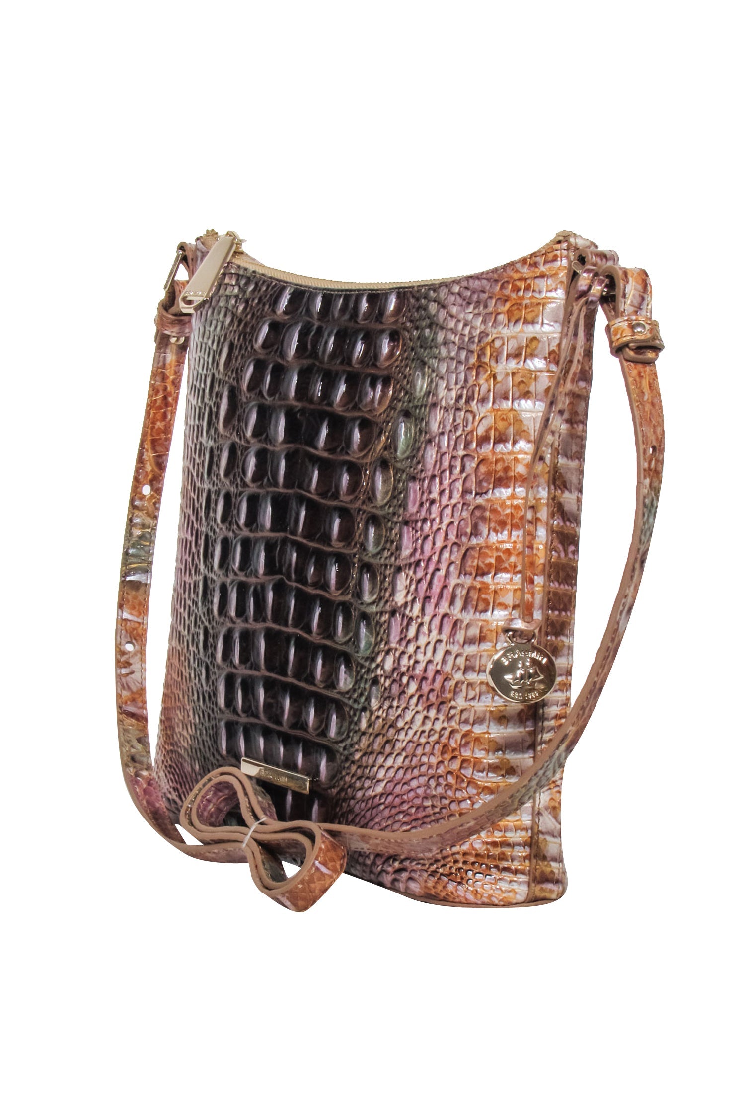 Brahmin Gold Multi Ombre Croc-Embossed Leather Crossbody: A Fashion Statement