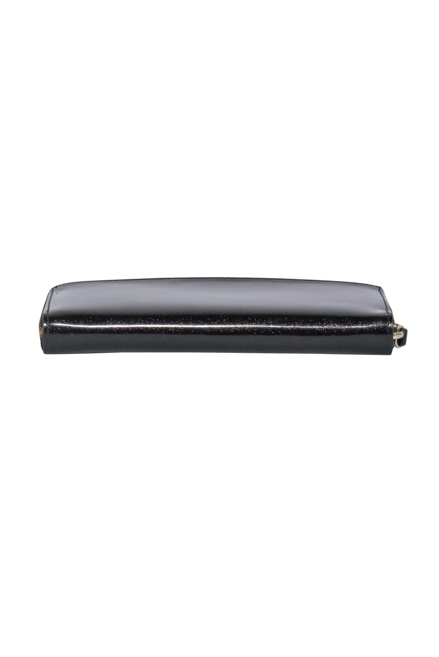 Kate Spade's Glittering Black Patent Zip-Around Wallet