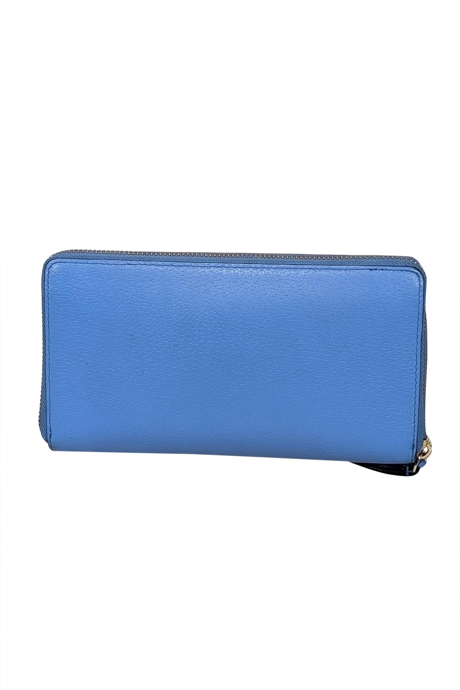 Kate Spade's Stunning Blue Leather Double Zipper Wristlet