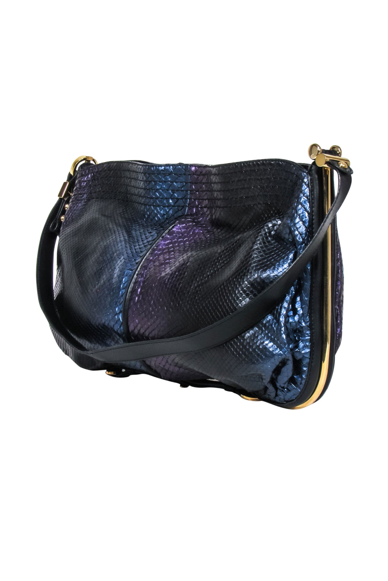 Jimmy Choo - Stunning Purple, Blue & Black Metallic Python Shoulder Bag
