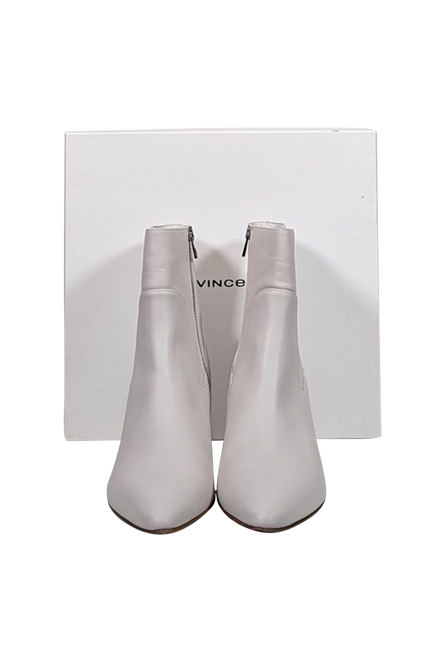 Vince Ivory Leather Meta Short Boots - Size 8.5: Chic and Stylish!