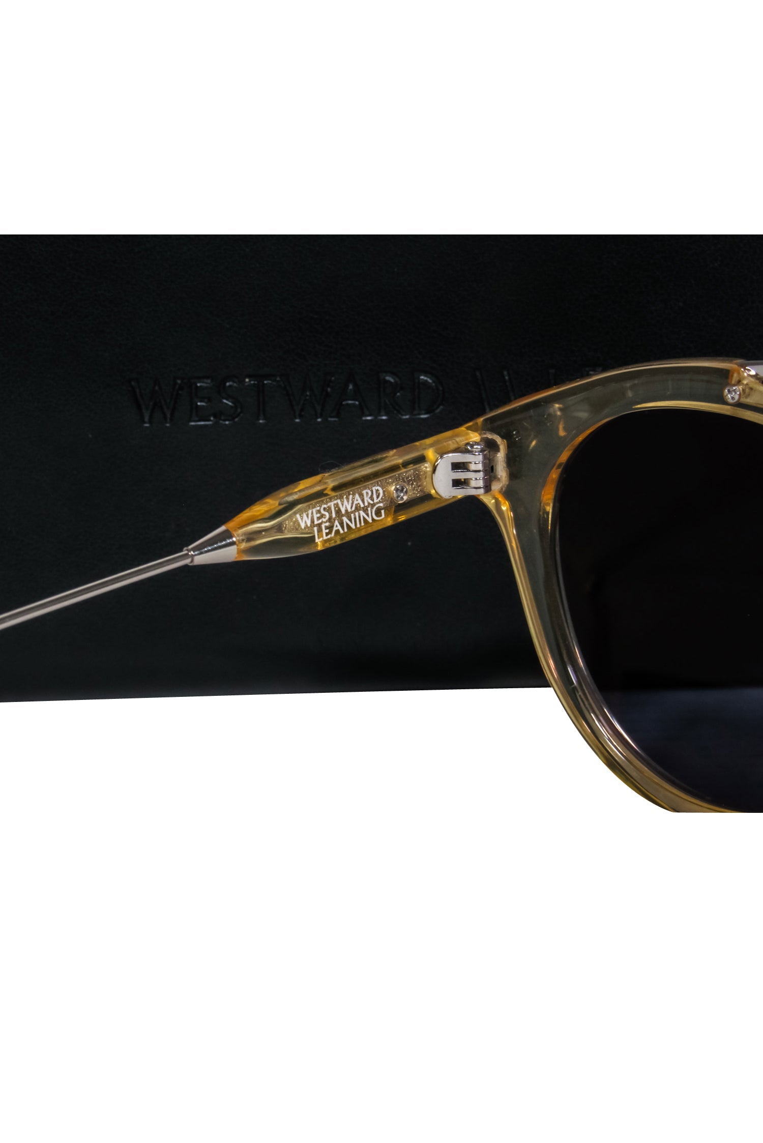 Westward Leaning Yellow Lens & Gold Frame Tropical Sunglasses
