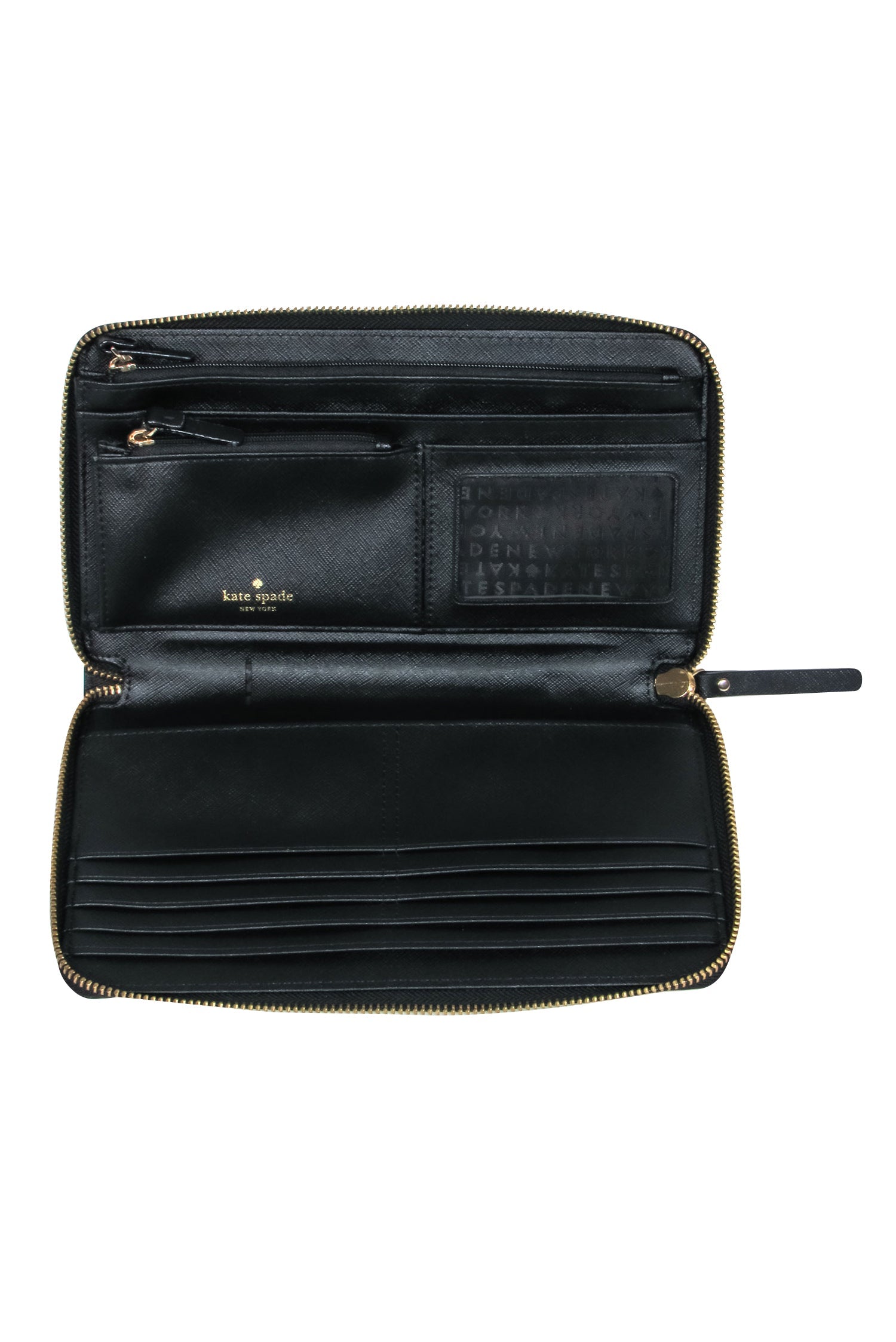 Kate Spade Luxury Black Leather Zip Wallet