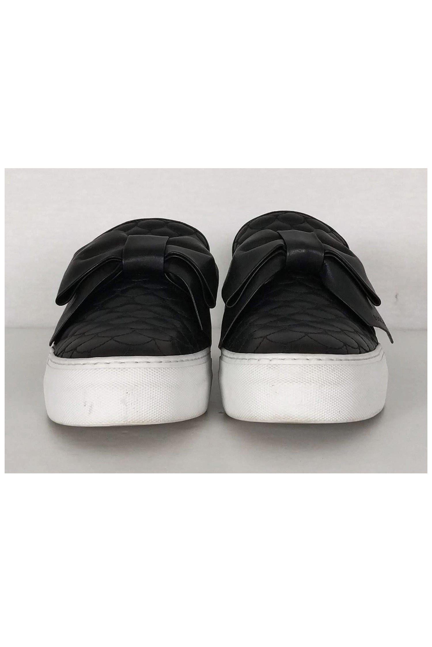 Buscemi's Stunning Black Quilted Bow Skate Sneakers - Size 9
