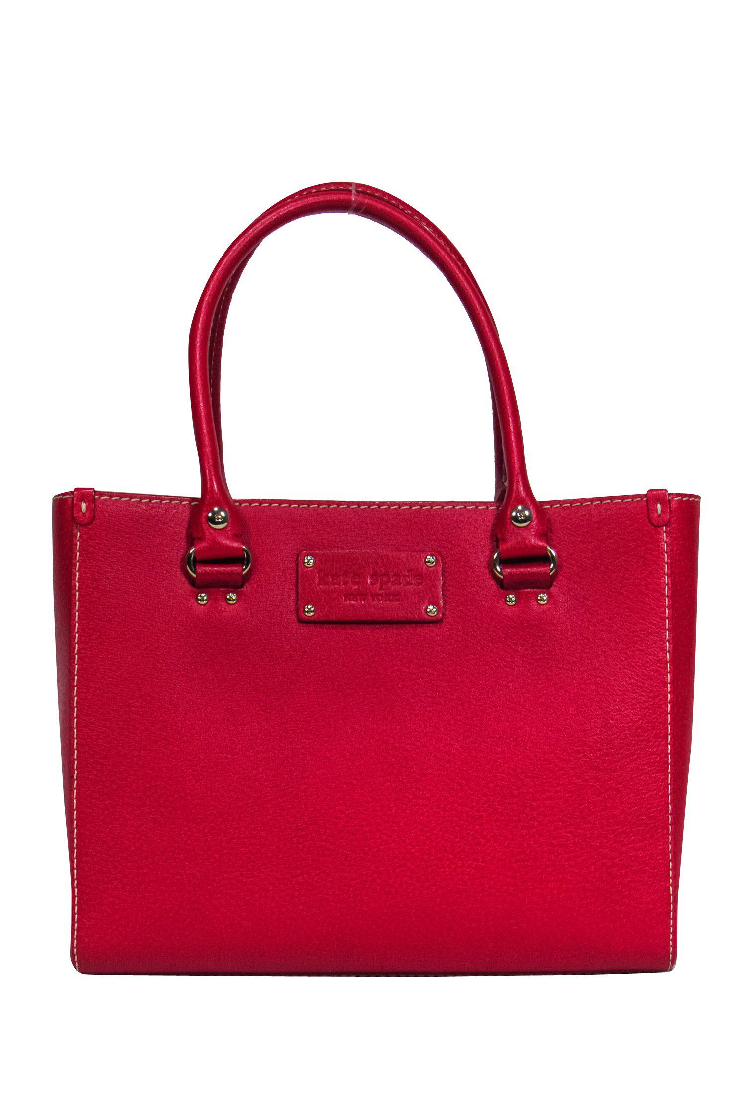 Kate Spade - Stunning Red Textured Leather Tote