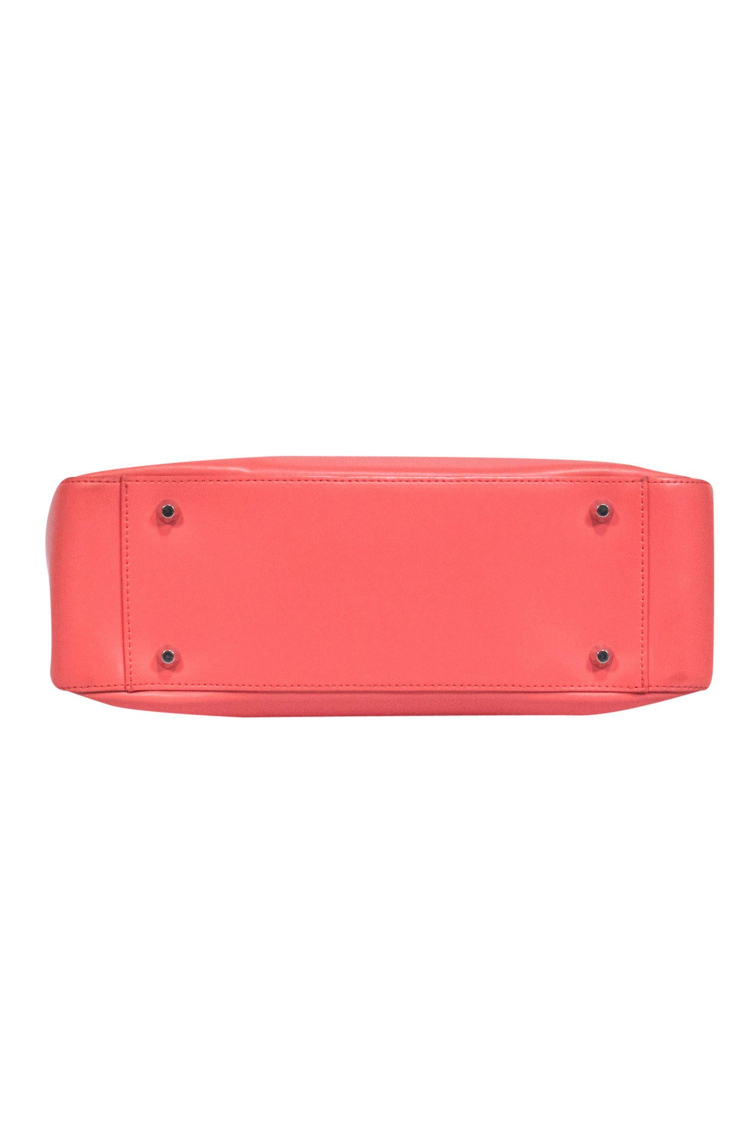 Furla - Stunning Coral Leather Structured Small Tote Bag