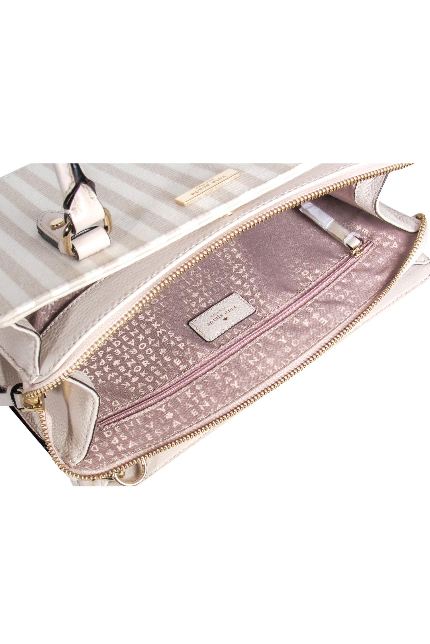 Kate Spade - Stunning Beige & Cream Striped Structured Satchel