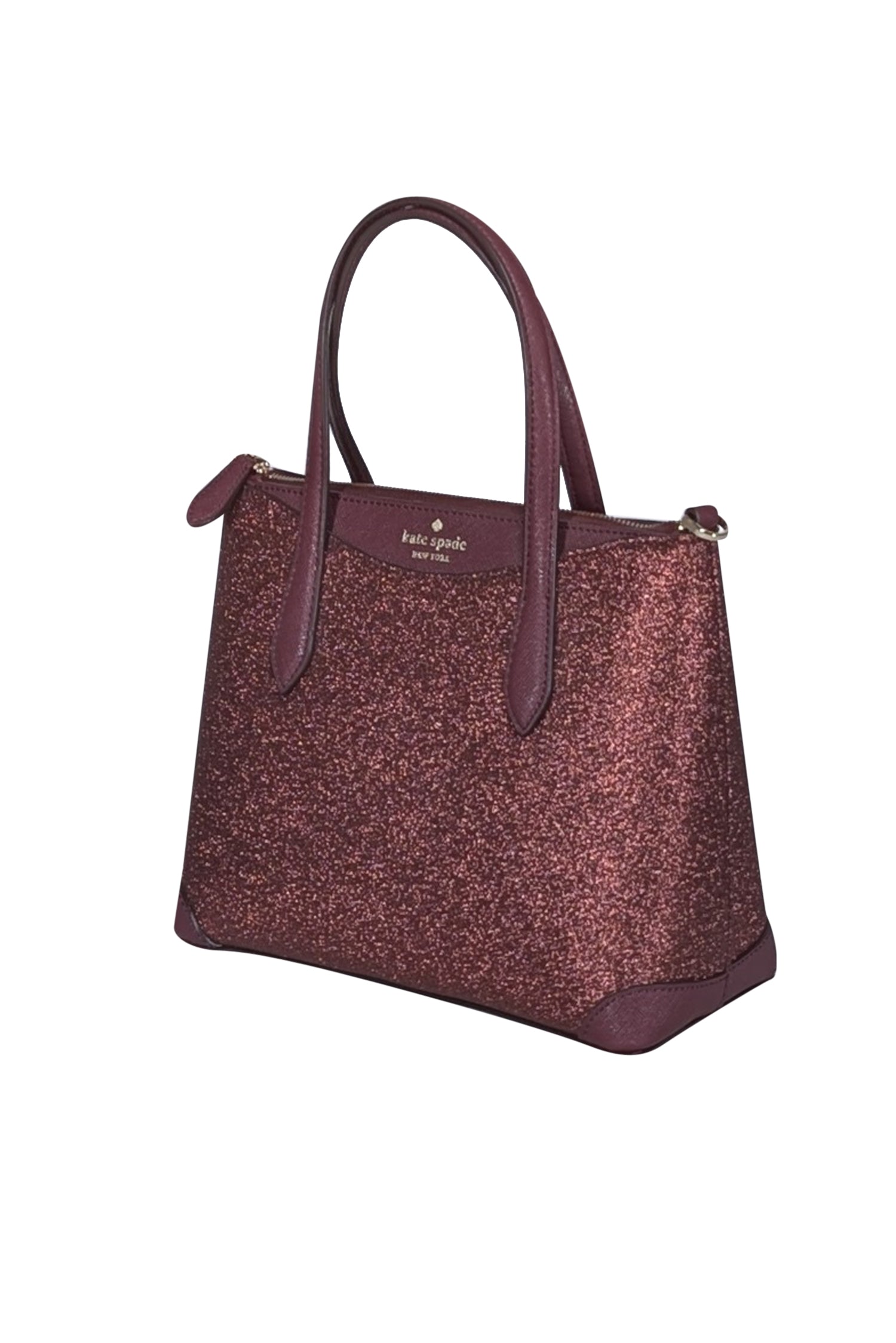 Kate Spade Maroon Glitter Satchel - Sparkle in Style!