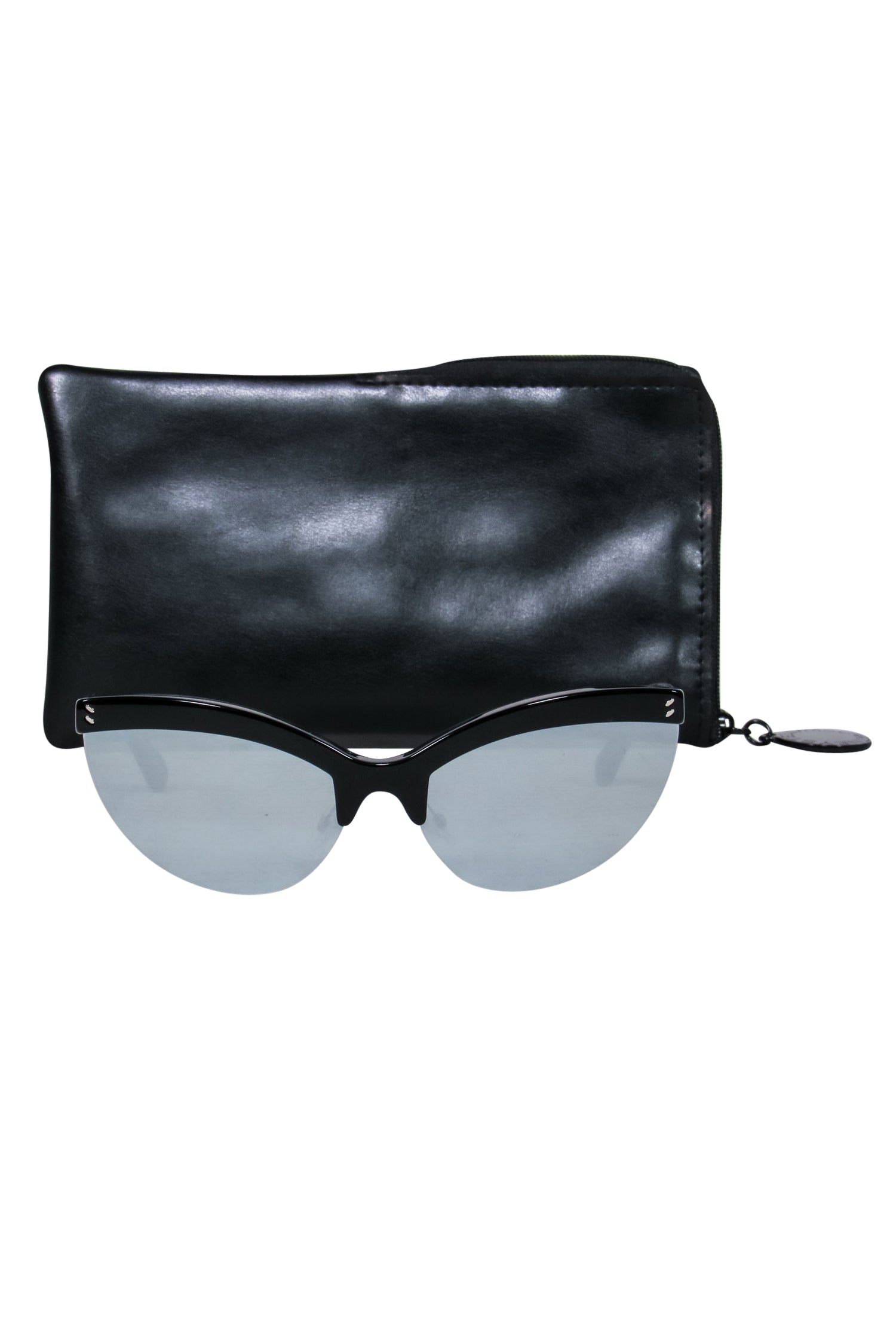 Stella McCartney's Chic Black Cat Eye Sunglasses with Mirrored Lenses