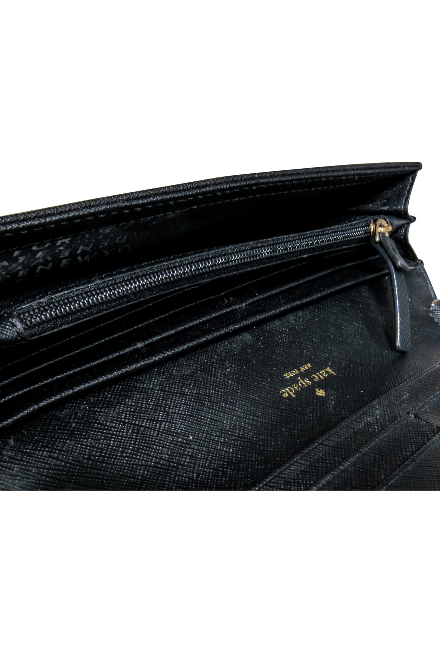 Kate Spade Black Wristlet with Elegant Cream Bow
