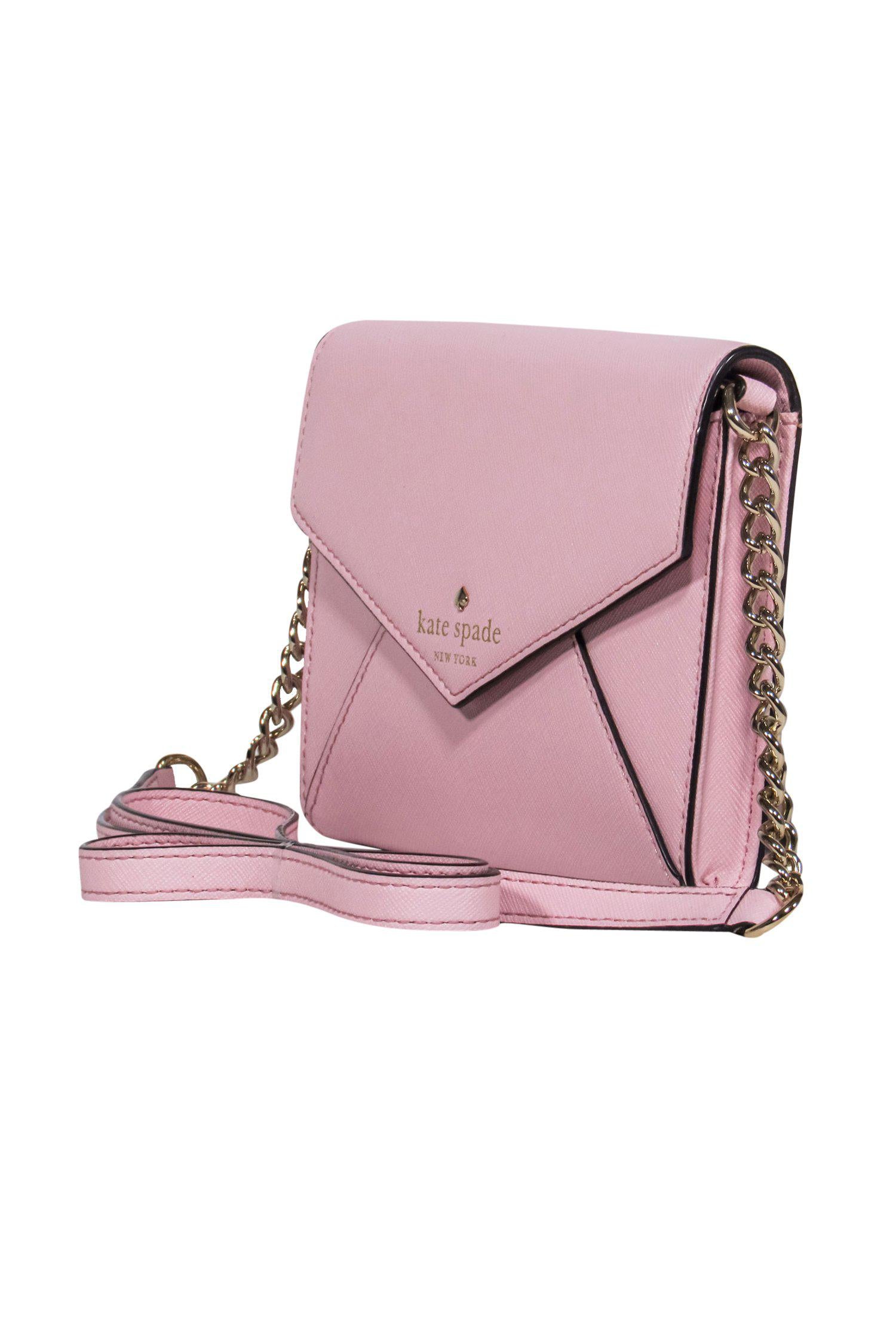 Kate Spade's Adorable Baby Pink Convertible Leather Envelope Clutch