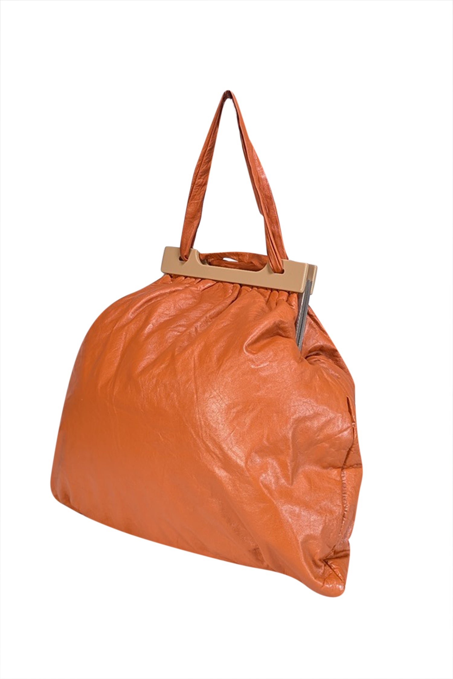 Marni - Stunning Orange Soft Leather Oversized Shoulder Bag