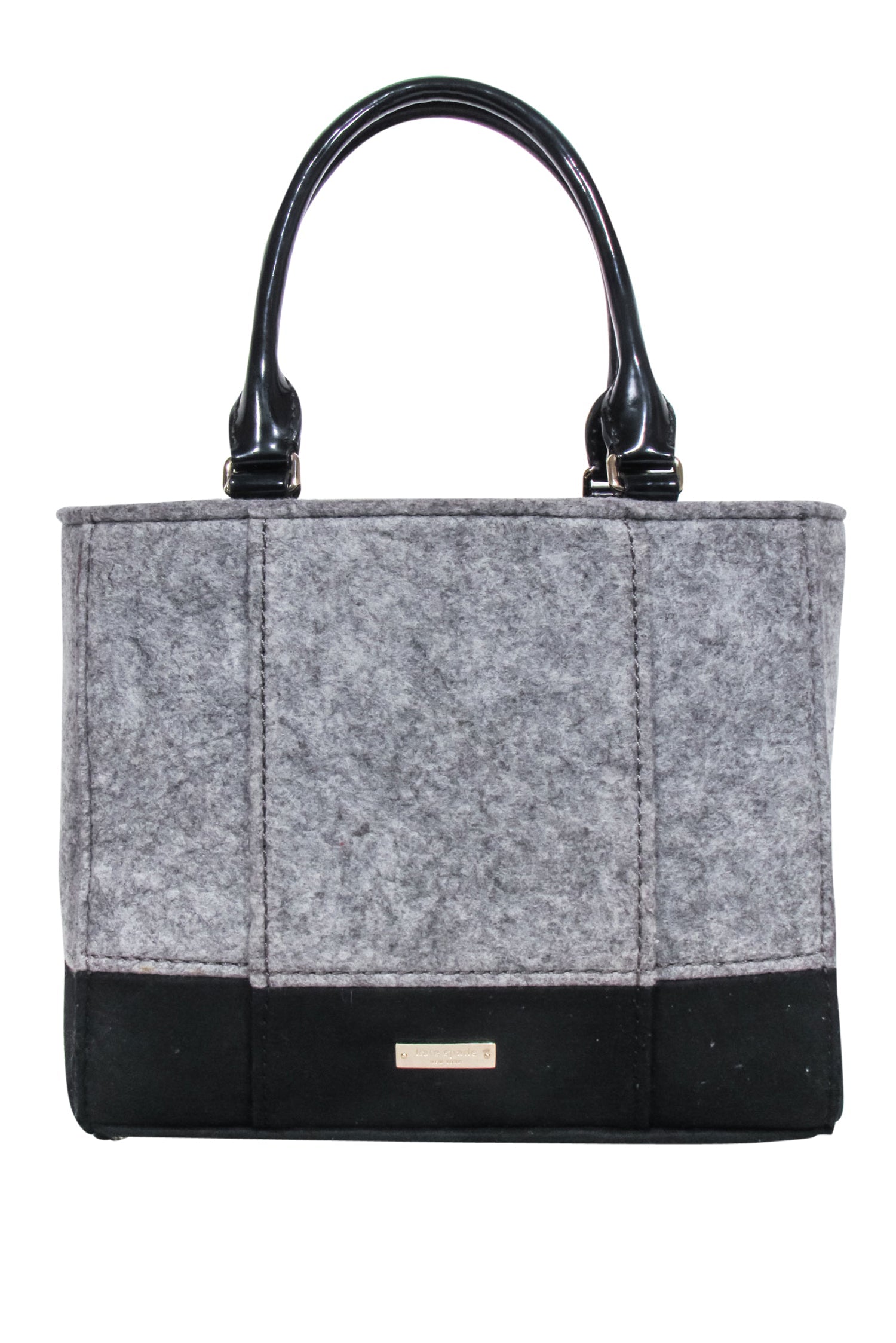 Kate Spade Grey & Black Double Breasted Button Front Luxury Handbag
