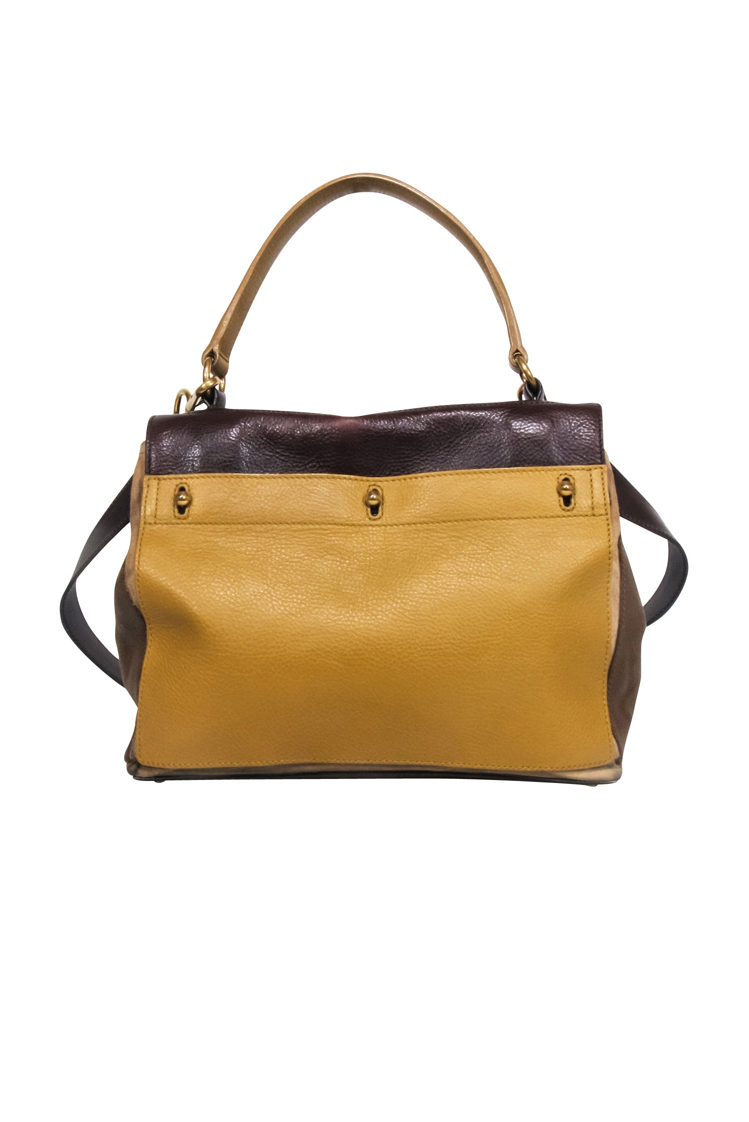 Yves Saint Laurent Mustard Yellow & Brown Leather 'Muse' Satchel - A Timeless Luxury Piece