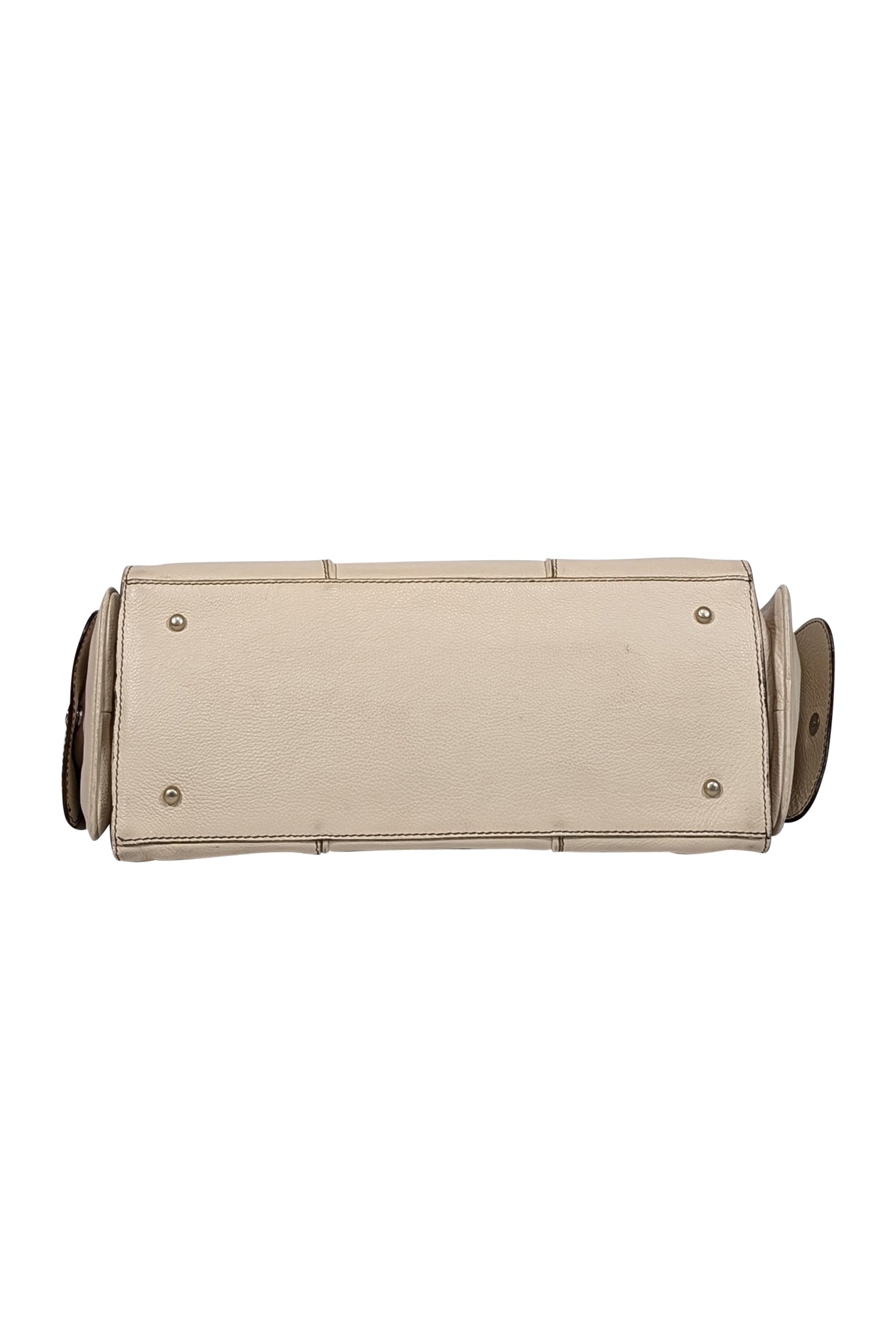 Lancel Cream Grained Leather East - West Shoulder Bag: A Touch of Country Elegance
