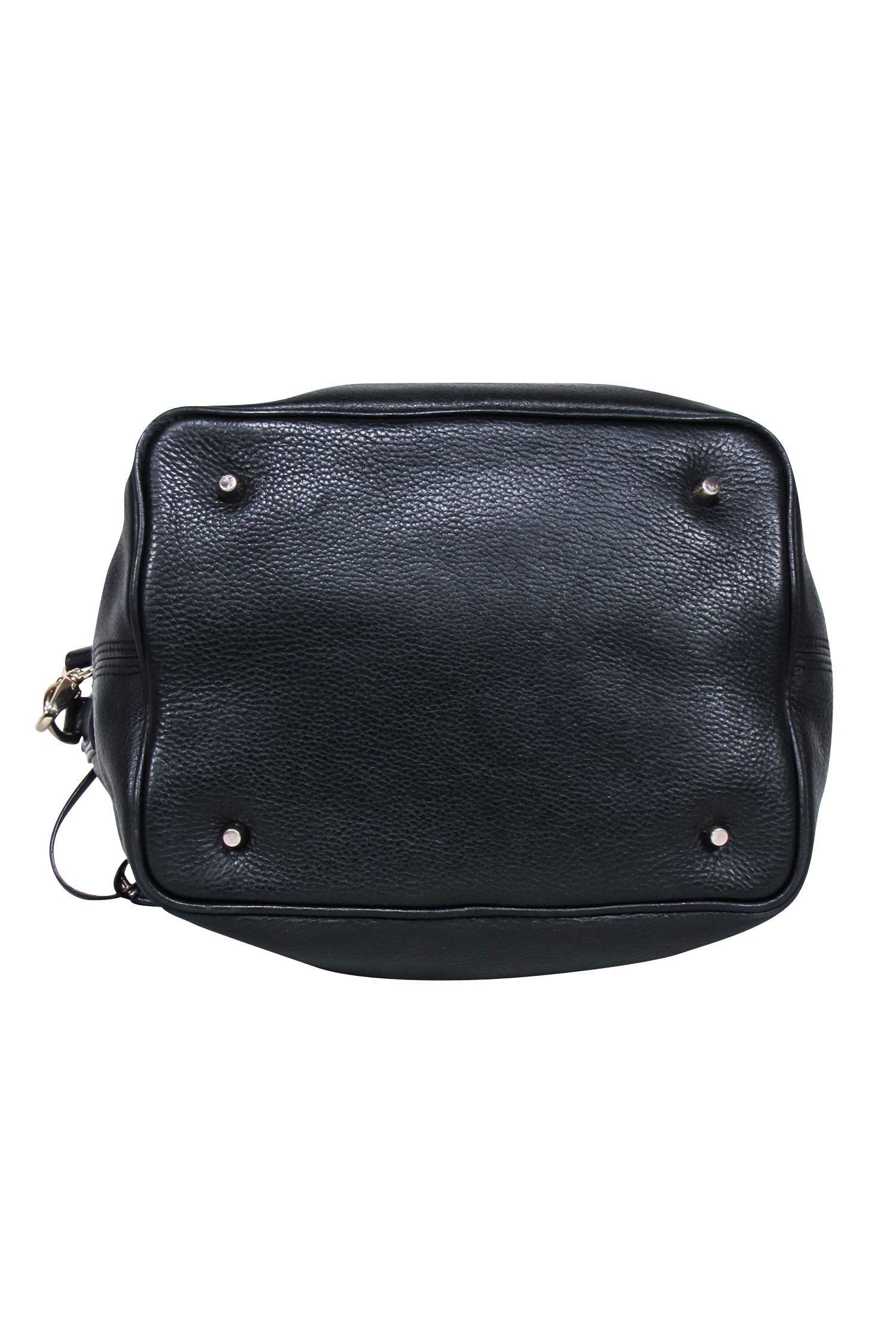 Burberry's Stunning Black Leather Large Bucket Bag with Signature Plaid Trim