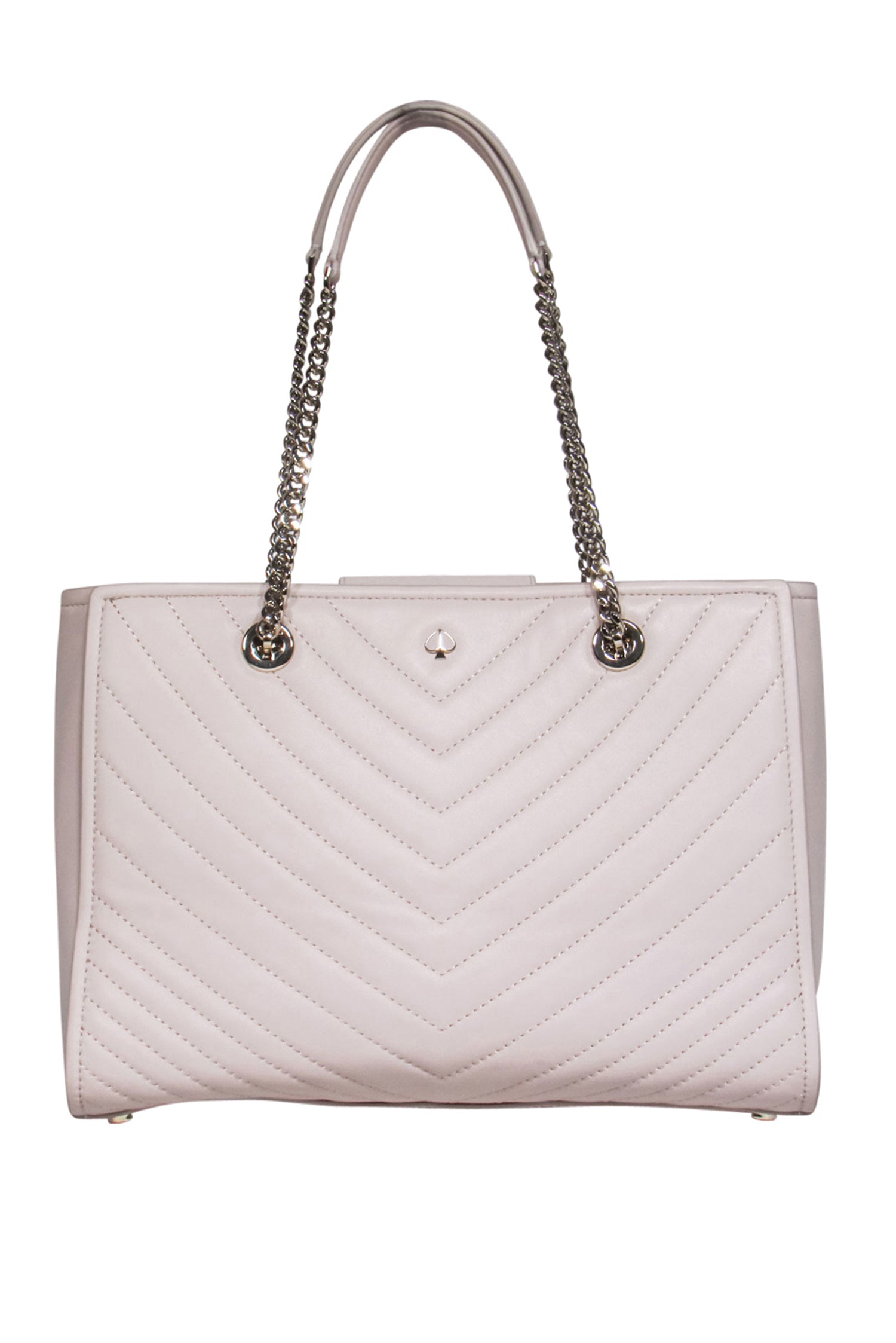 Kate Spade - Elegant Beige Leather Chevron Stitch Shoulder Handbag