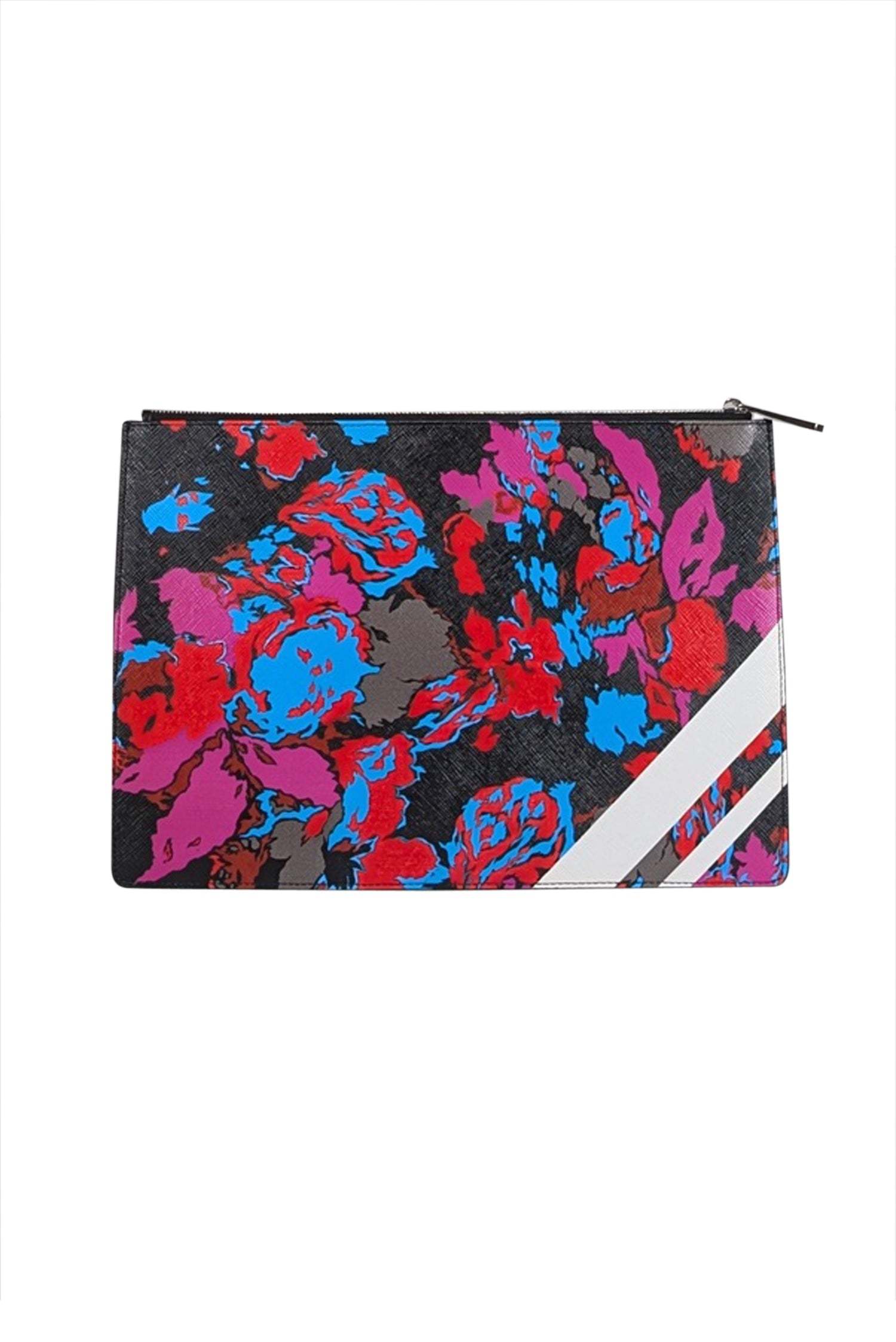 Givenchy - Stunning Black & Multi-Color Floral Print Zipper Clutch