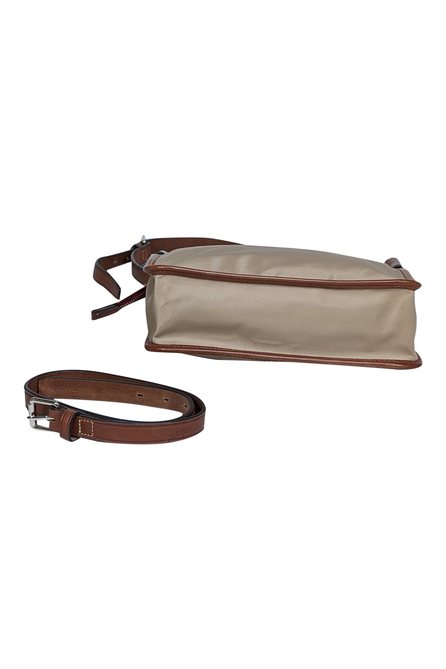 Dooney & Bourke - Stunning Beige Nylon Shoulder Bag with Leather Accents