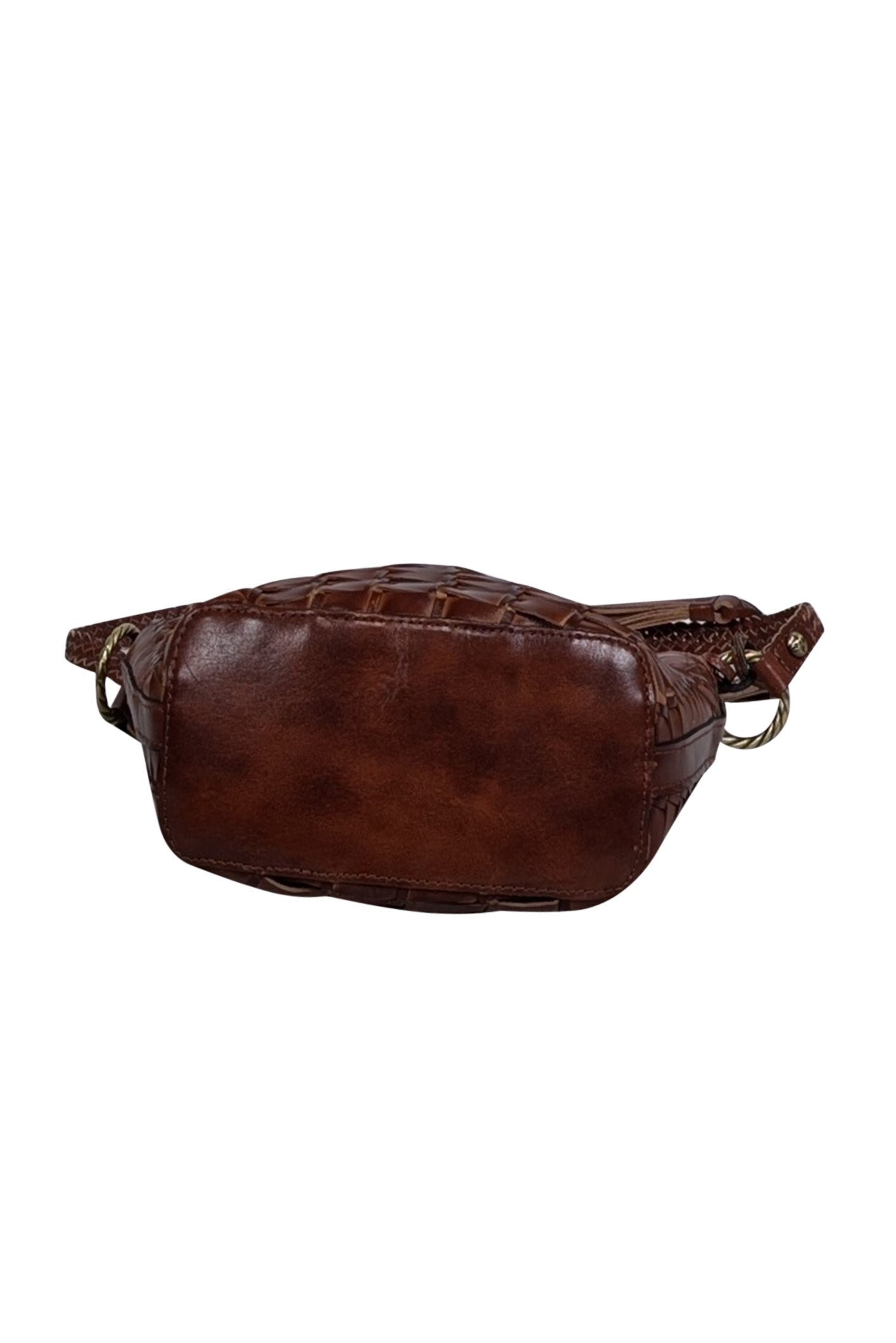 Patricia Nash - Stunning Cognac Leather Woven Crossbody Bag