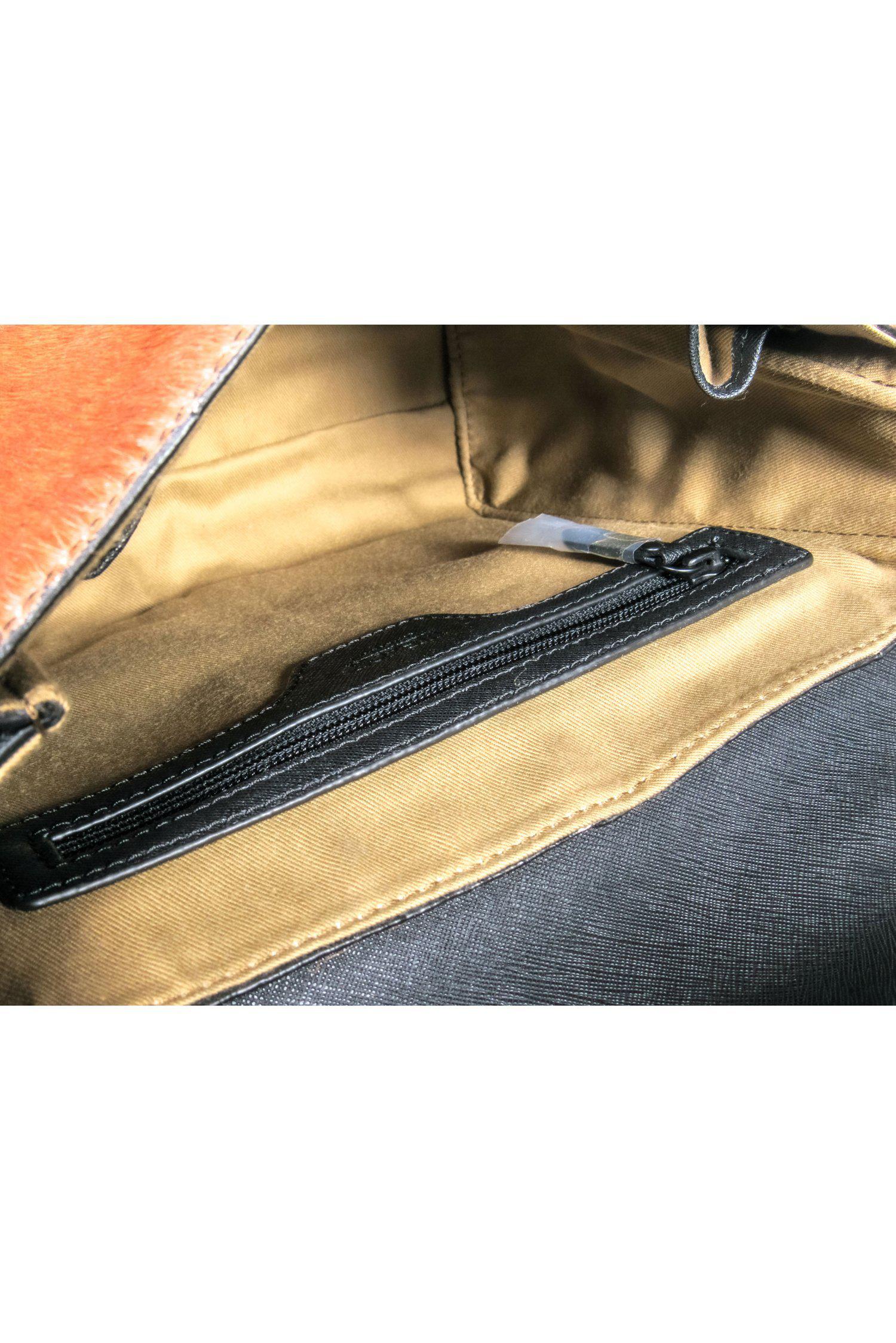 Joy Gryson Brown Calf Hair Elegant Crossbody - A Chic Fashion Statement