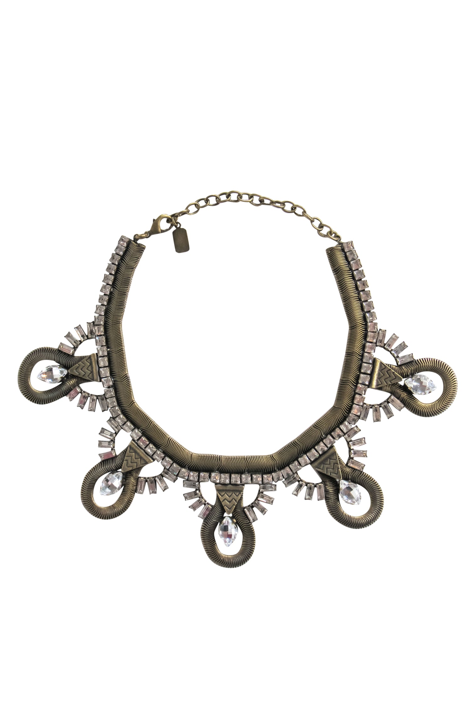 Lionette - Stunning Bronze Jeweled Choker with Pendants