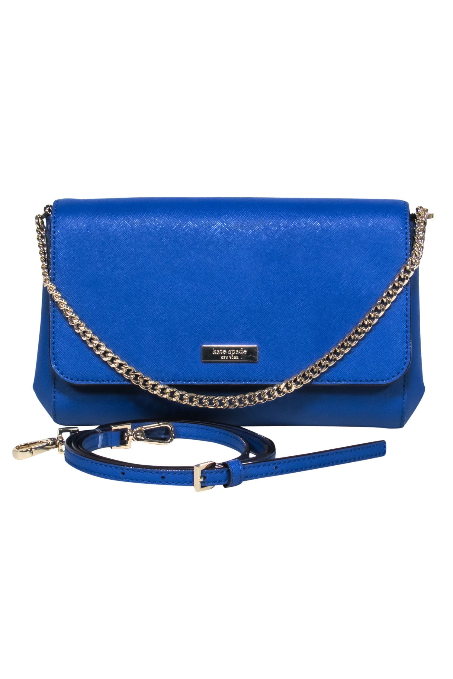 Kate Spade Blue Textured Leather Convertible Crossbody Bag - A Stylish Dual-Purpose Accessory