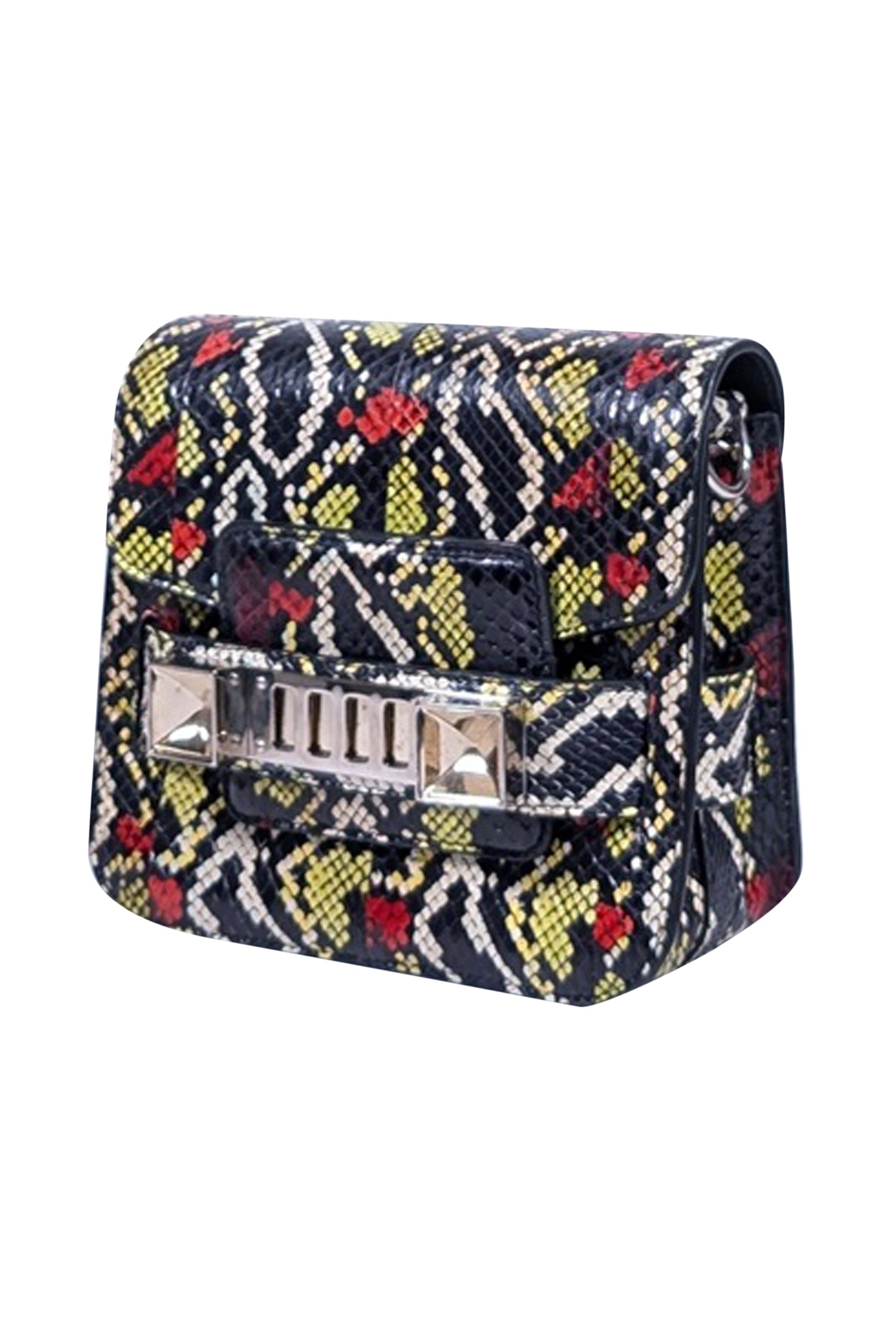 Proenza Schouler - Exquisite Black & Multi - Color Snake Skin Print Crossbody Bag