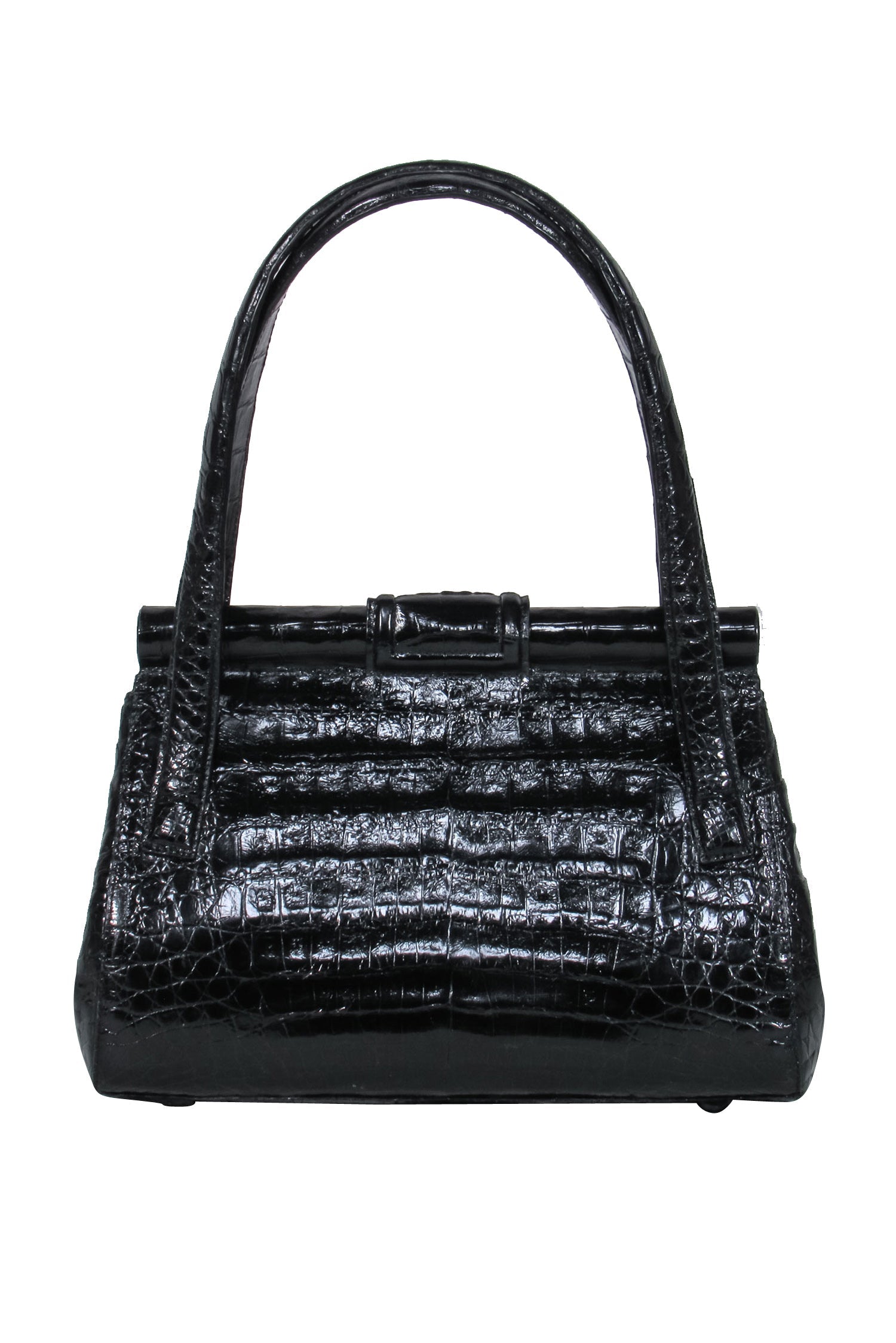 Nancy Gonzalez Black Crocodile Luxury Top Handle Shoulder Bag