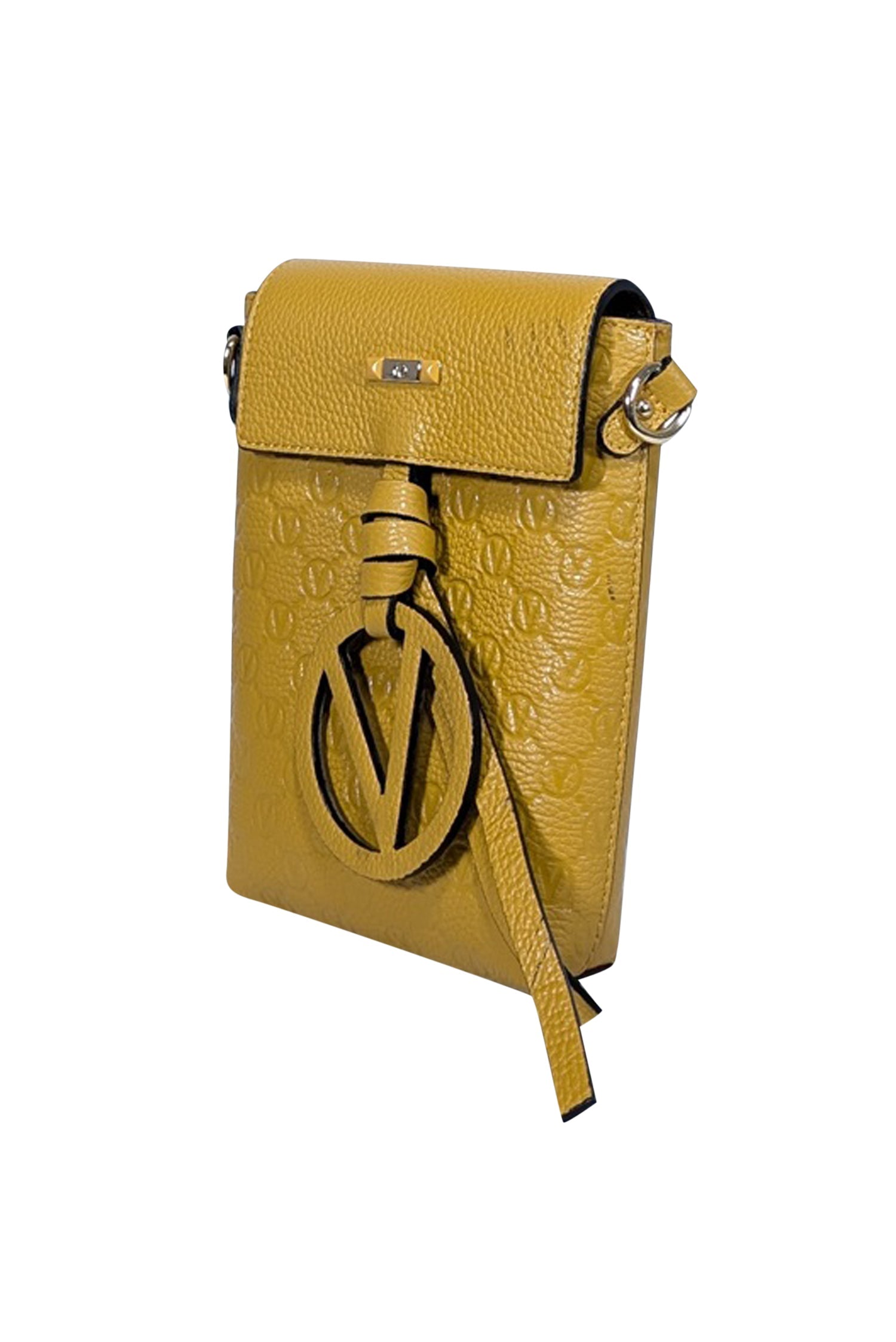 Valentino by Mario Valentino - Stunning Mustard Yellow Embossed Logo Crossbody Bag