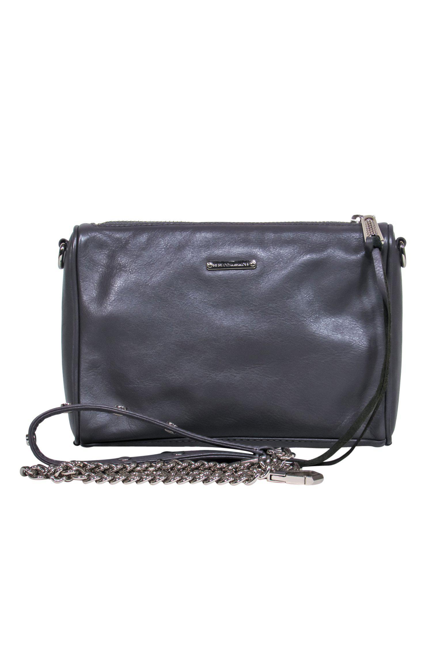 Rebecca Minkoff Slate Gray Leather Zippered Crossbody - A Downtown Fashion Essential