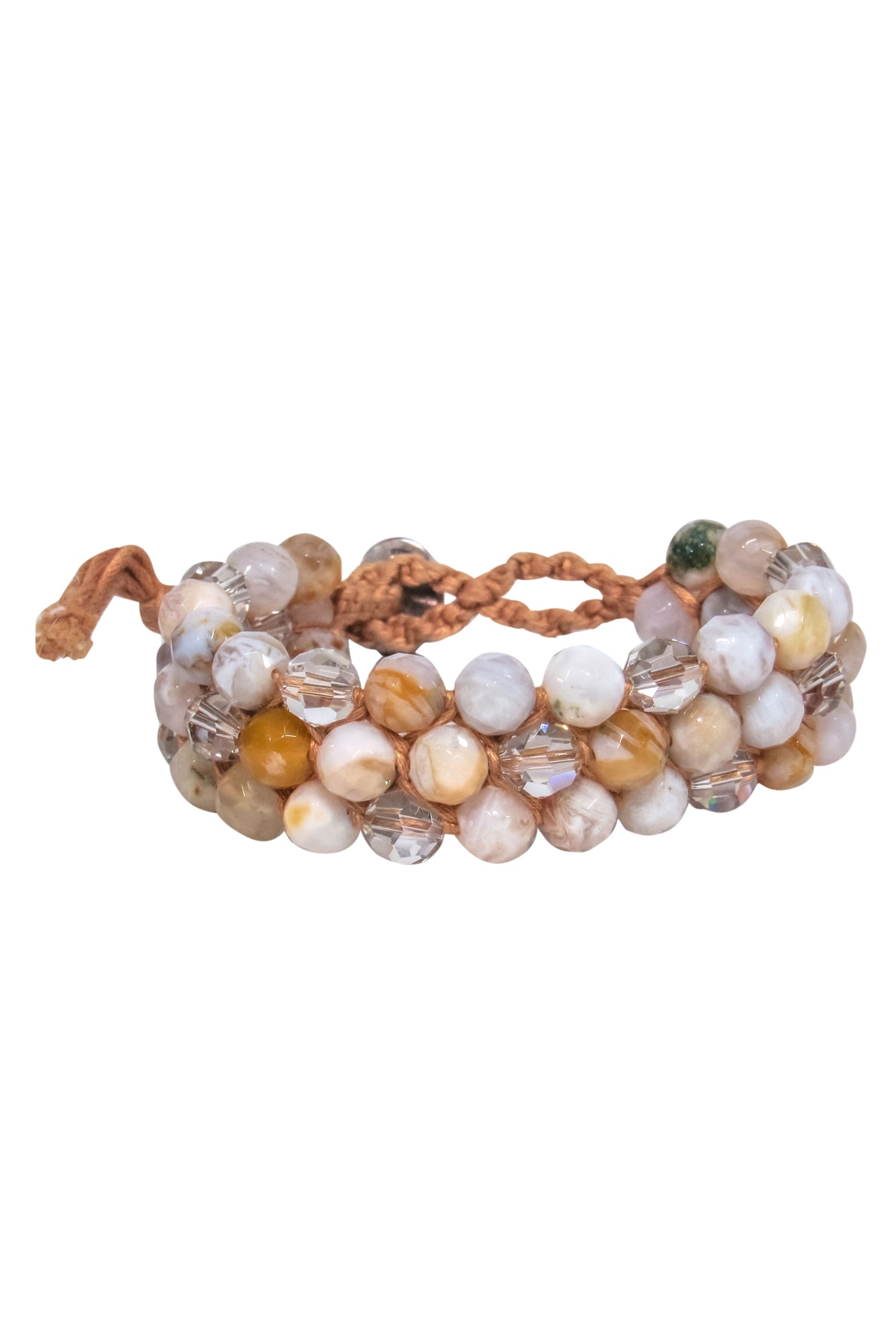 Chan Luu's Stunning Beige Twine & Marbled Beaded Bracelet