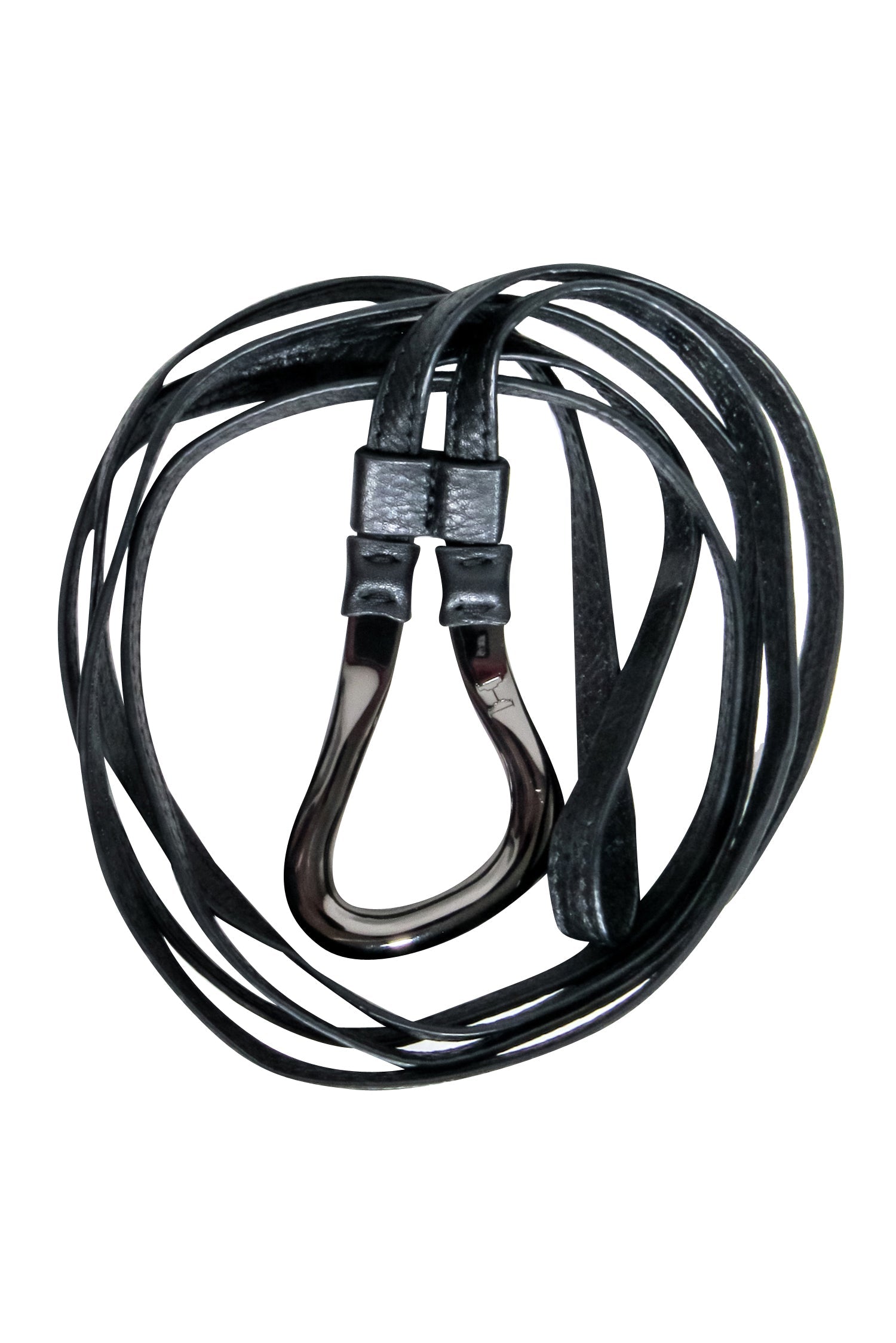 Halston's Edgy Black Wrap-Around Belt with Gunmetal Hardware