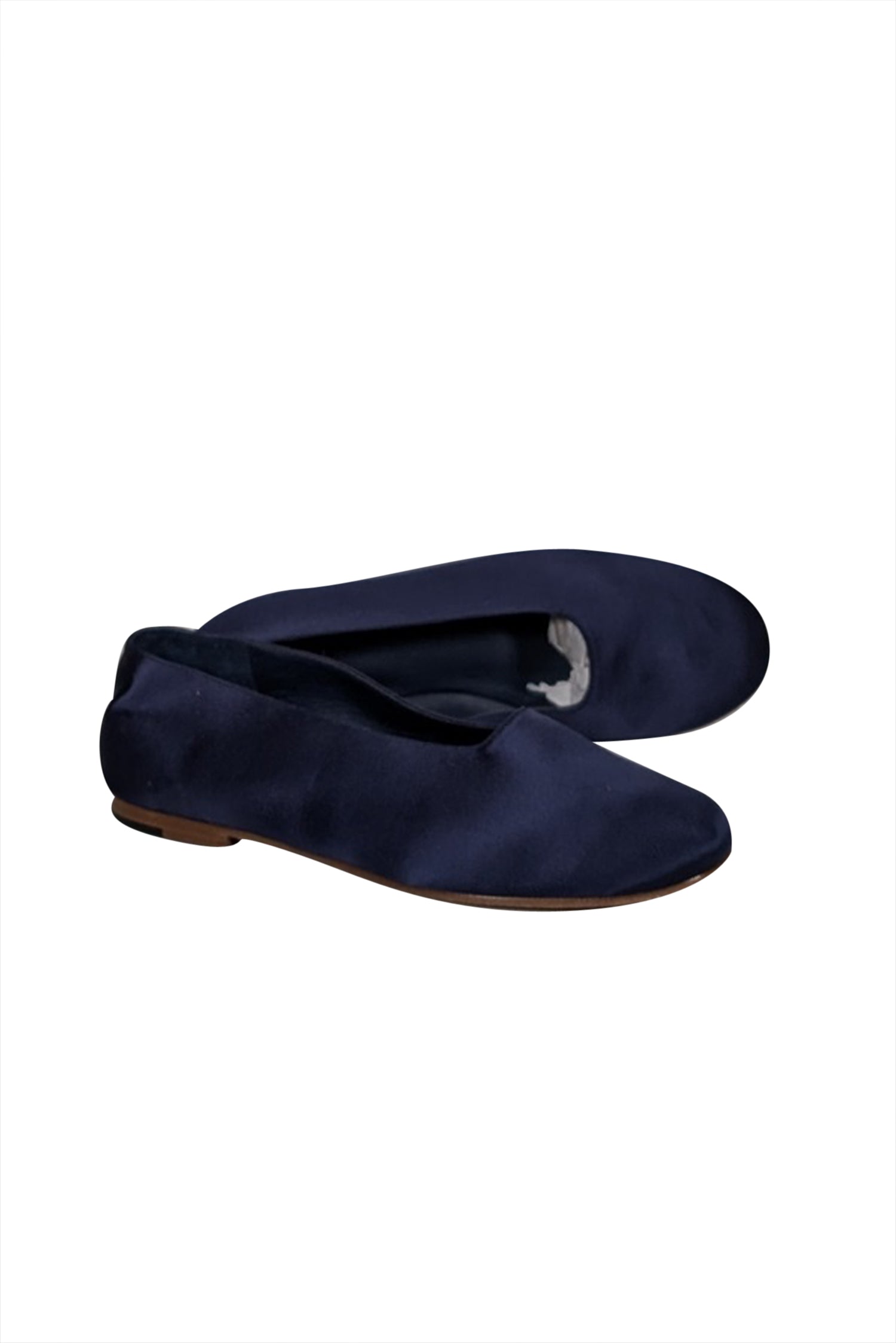 Vince Navy Satin Flats - Size 7.5 - Timeless Office Elegance