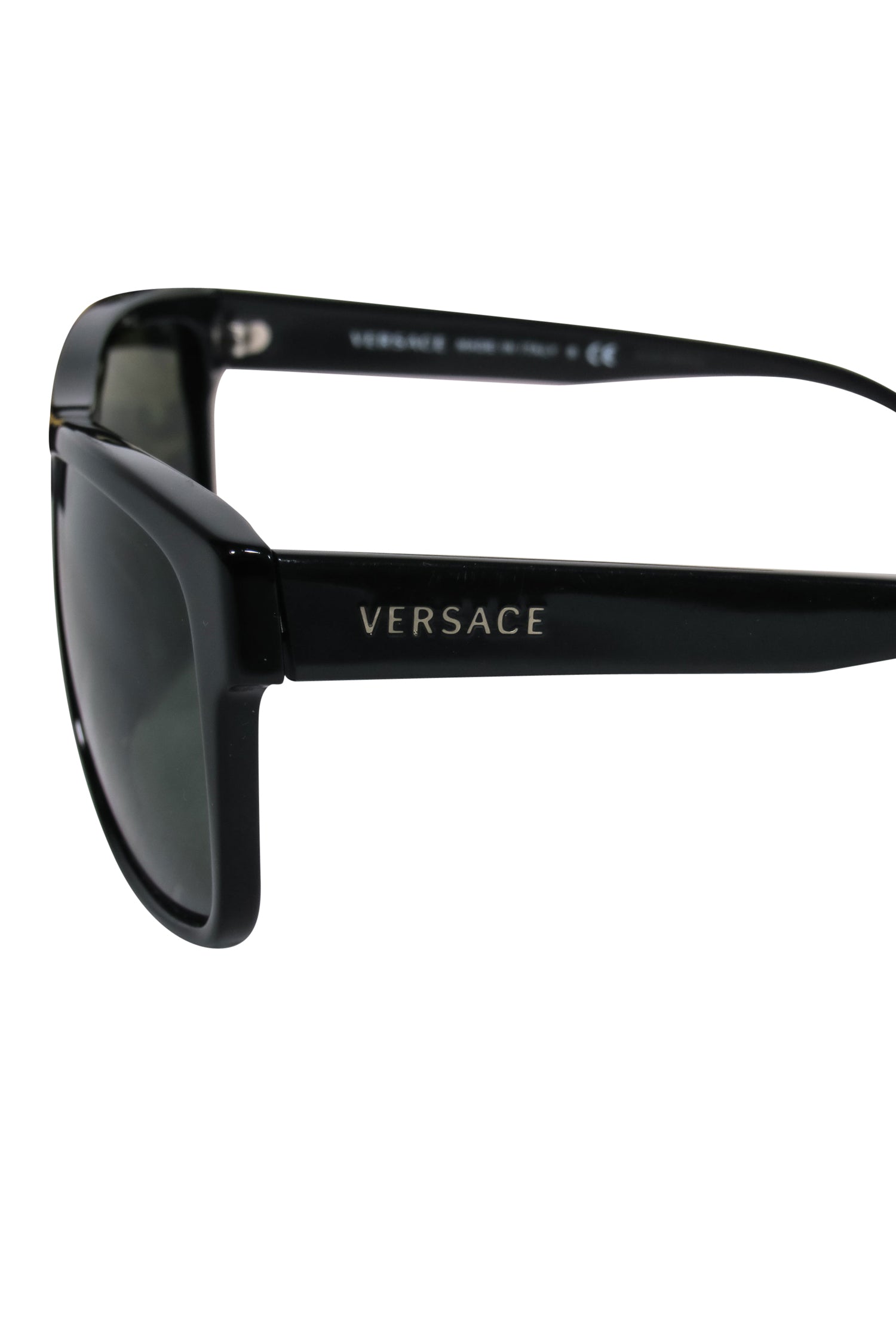Versace - Stylish Black Rectangular Browline Sunglasses: Elevate Your Look!