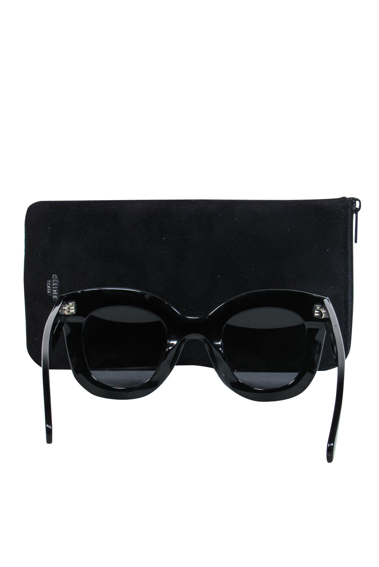 Celine Large Black Wayfarer Sunglasses - A Vintage Fashion Statement